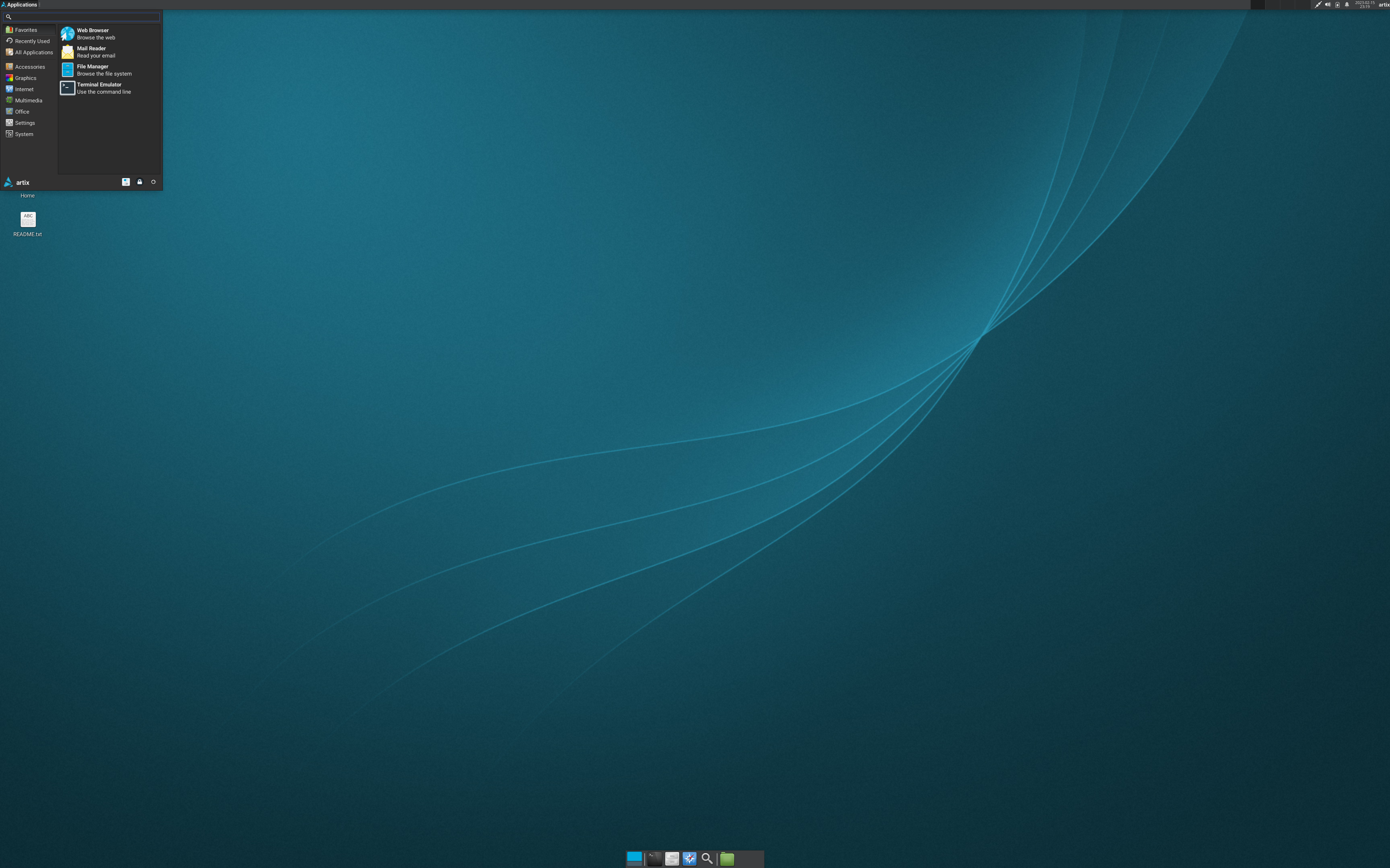 Artix desktop screenshot: 20230215