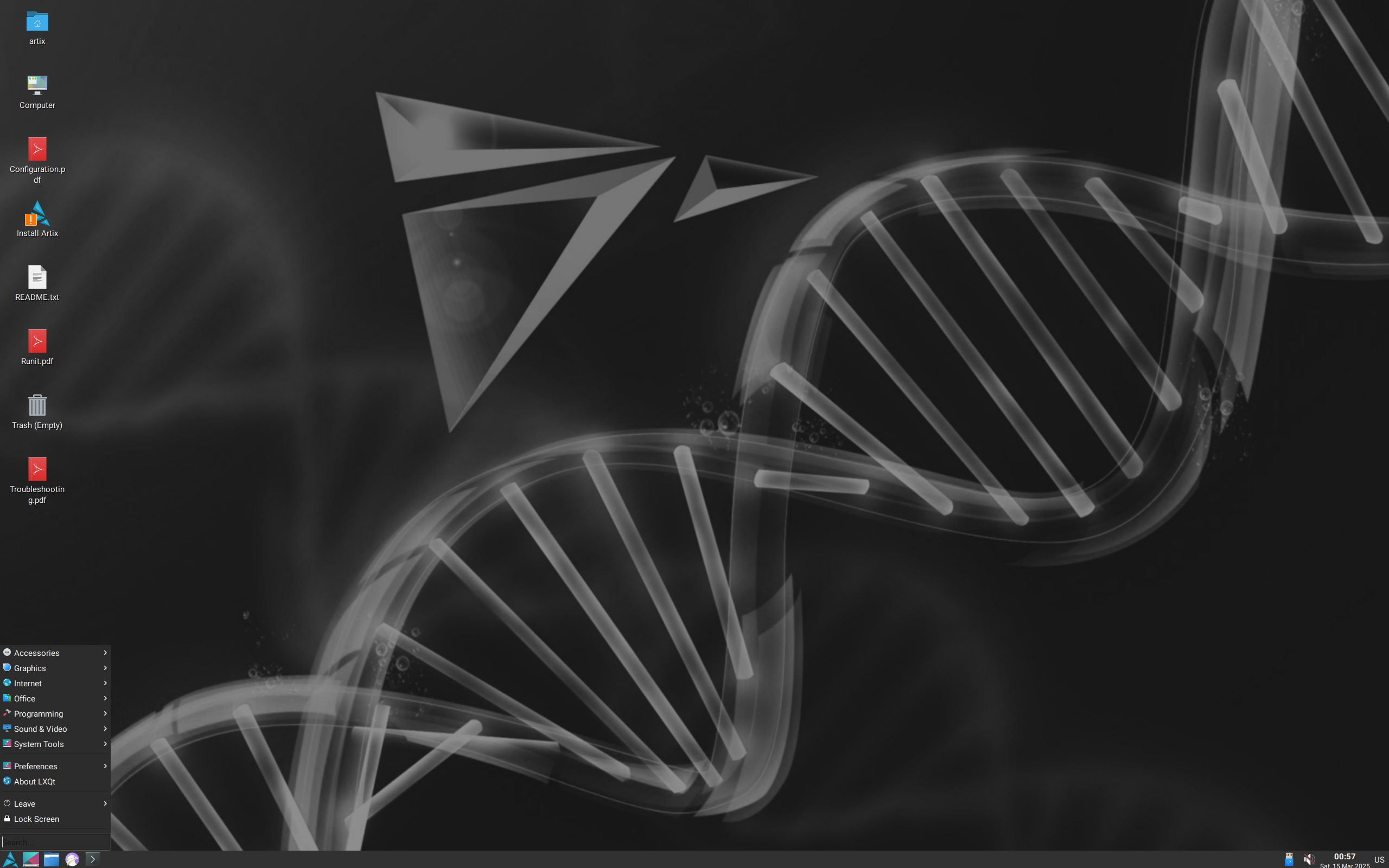 Artix desktop screenshot: 20250310