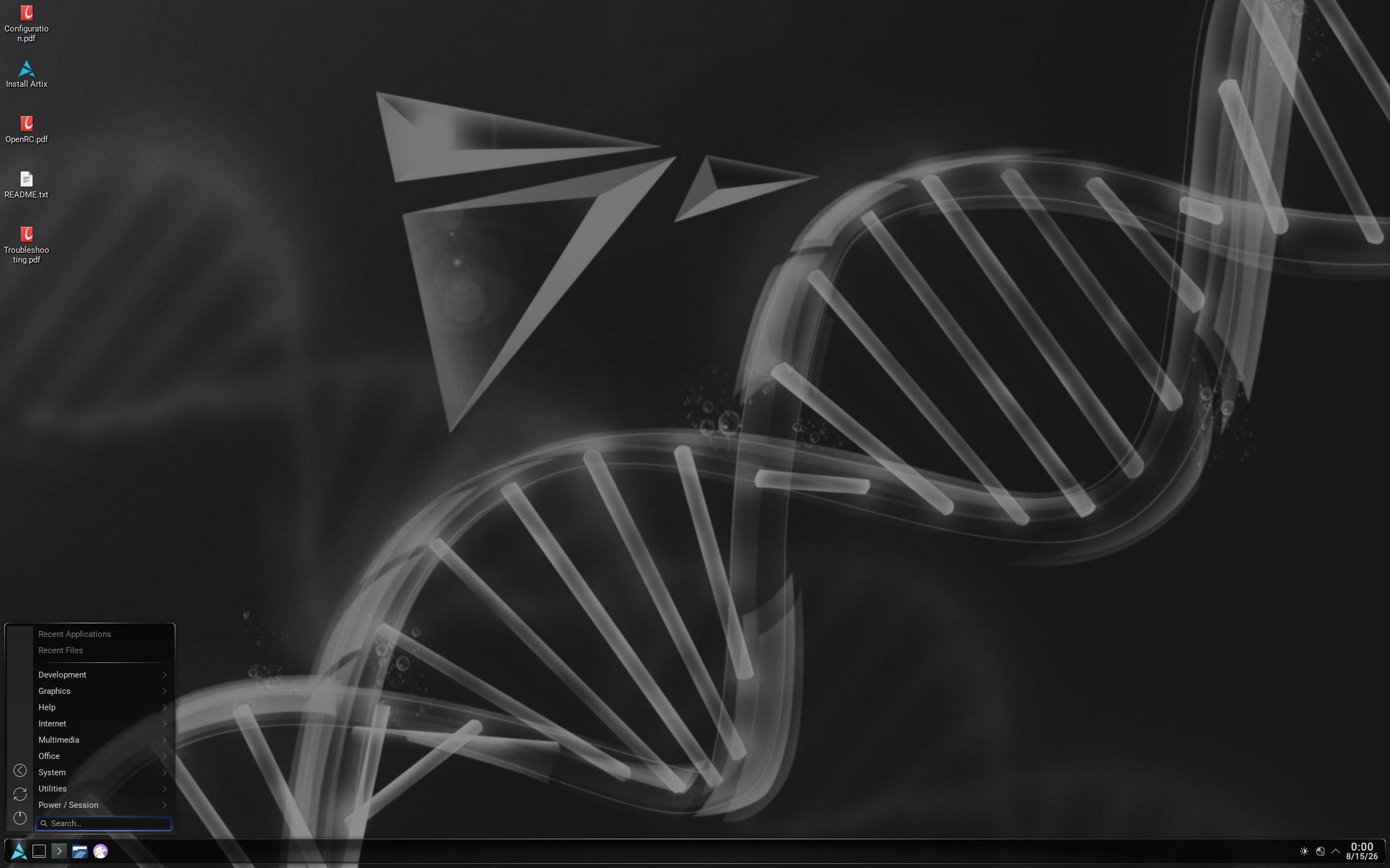 Artix desktop screenshot: 20260813 kde