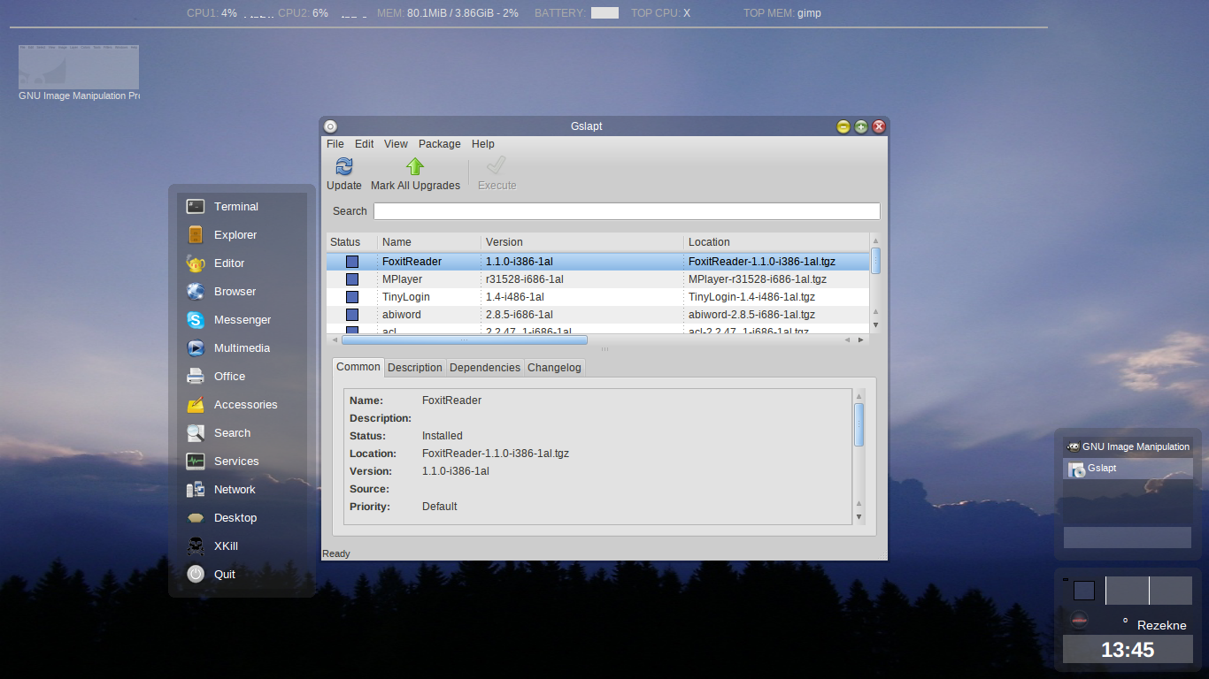 AUSTRUMI desktop screenshot: 2.1.6 package