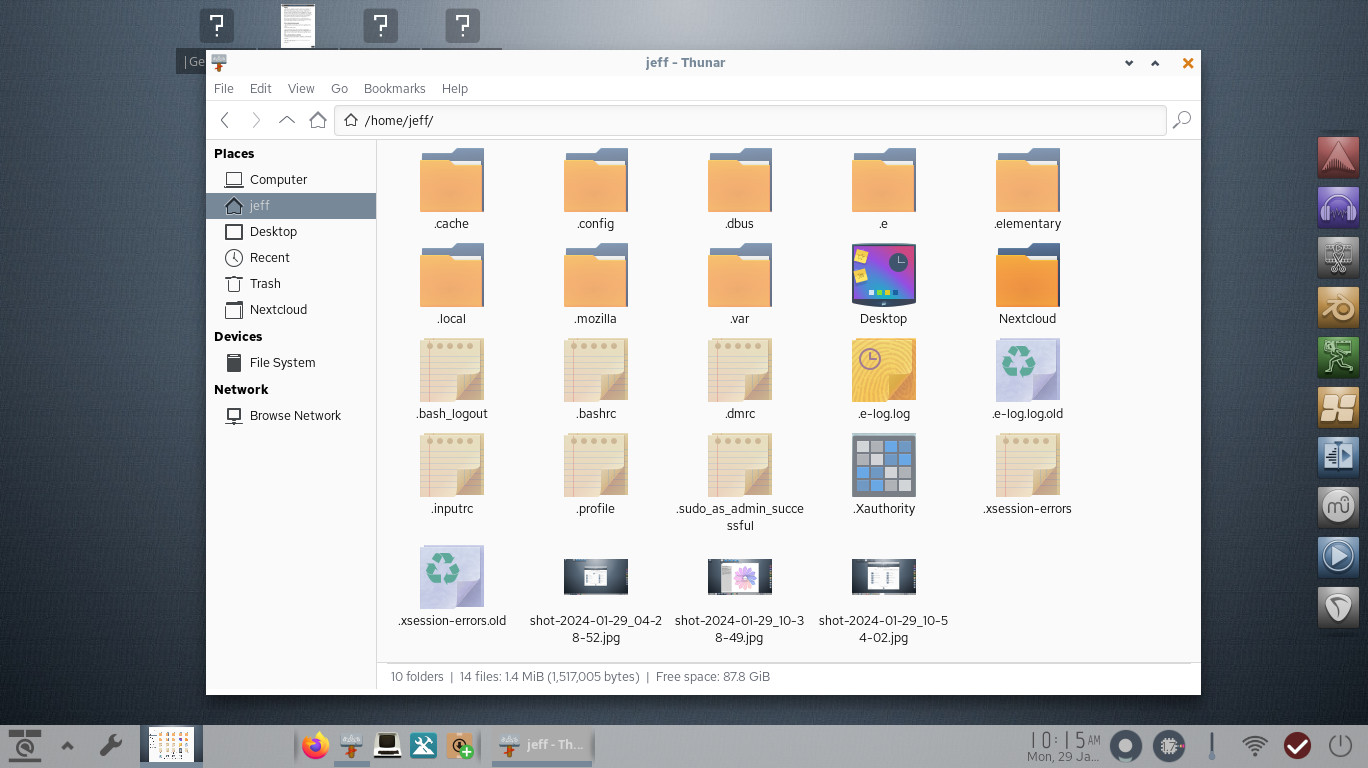 AV Linux desktop screenshot: 23.1 thunar