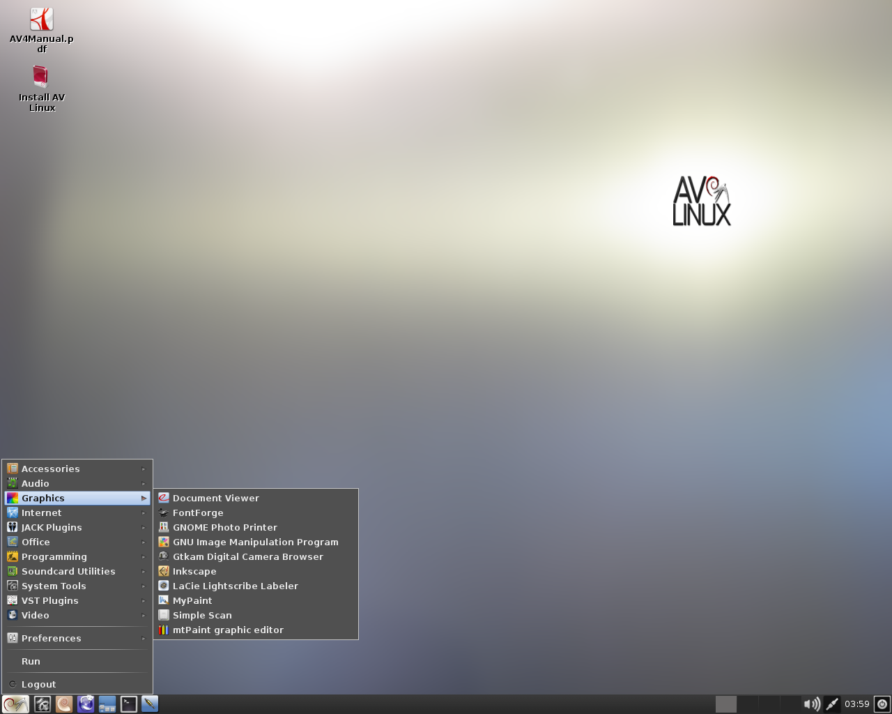 AV Linux desktop screenshot: 4.2