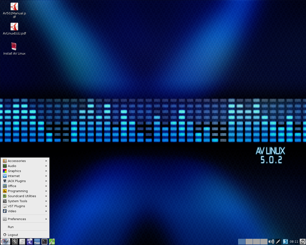 AV Linux desktop screenshot: 5.0.2