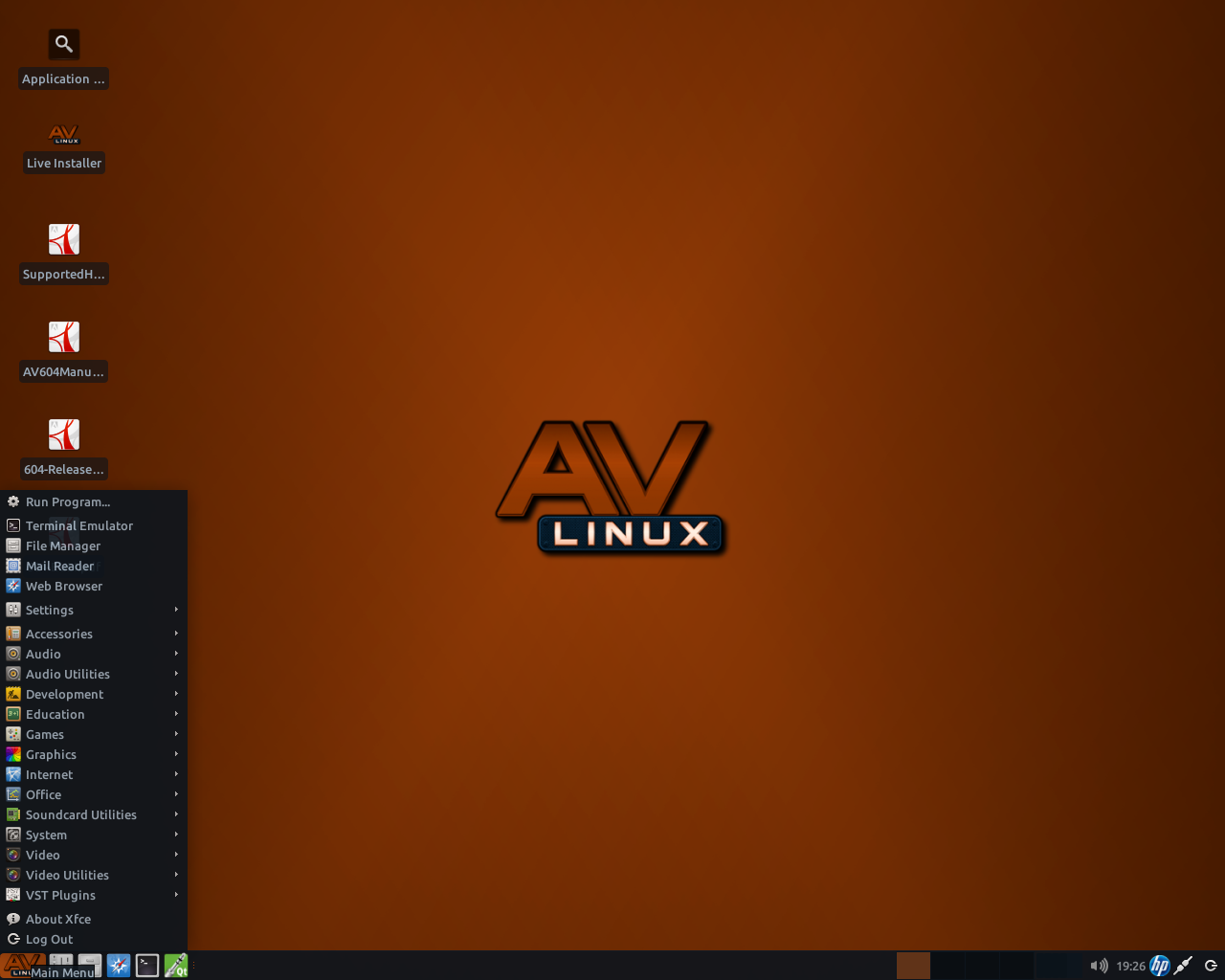 AV Linux desktop screenshot: 6.0.4