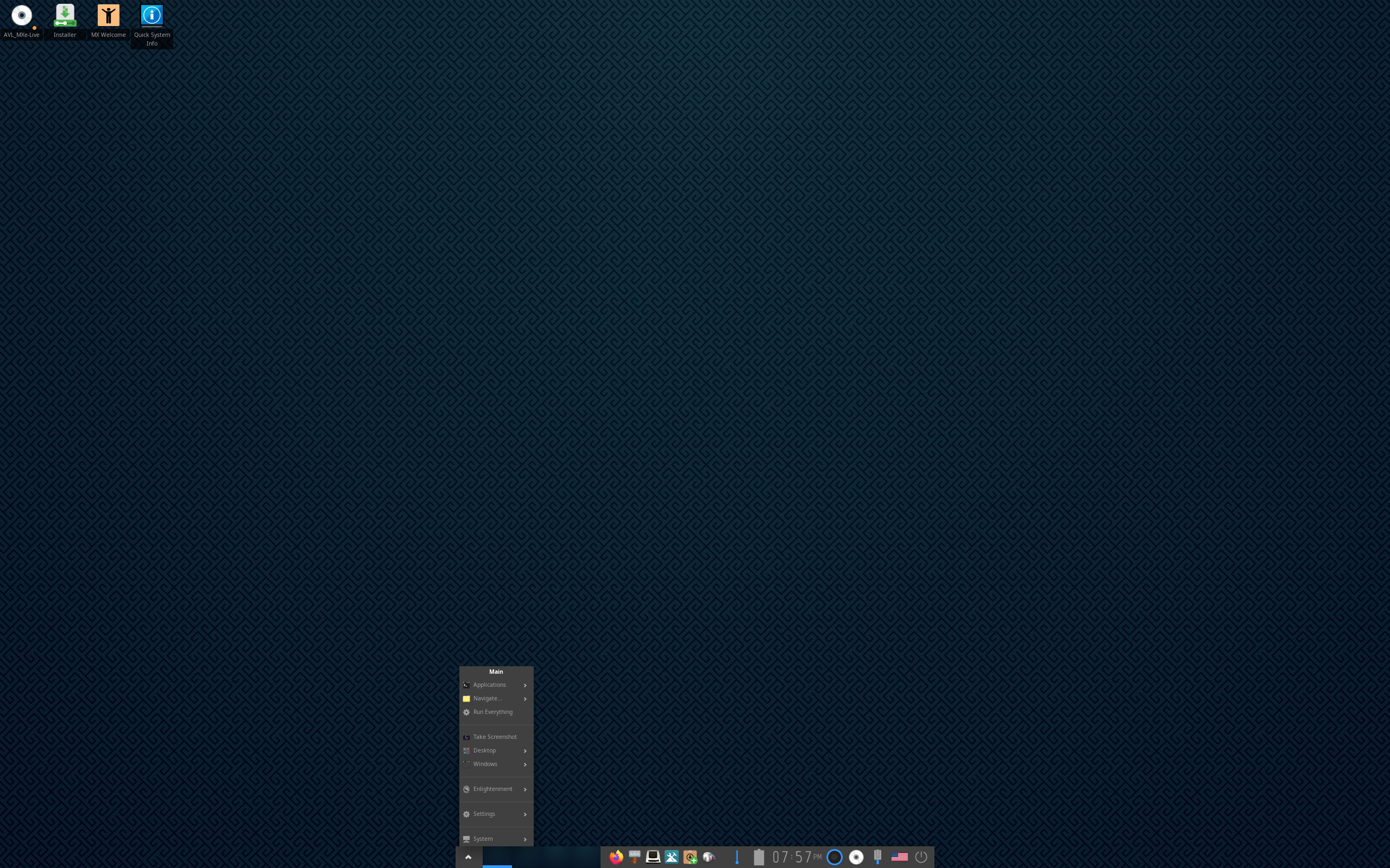 AV Linux desktop screenshot: mxe 25