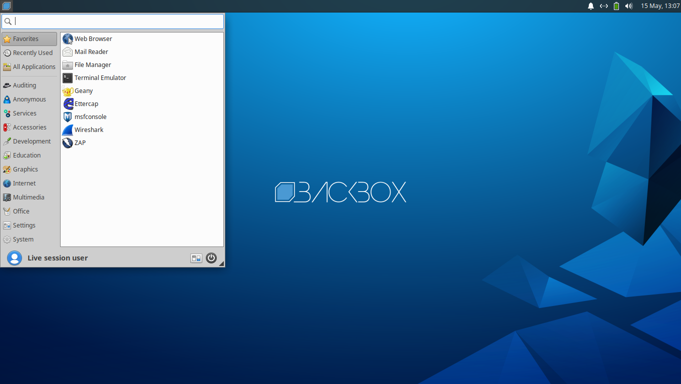 BackBox desktop screenshot: 7