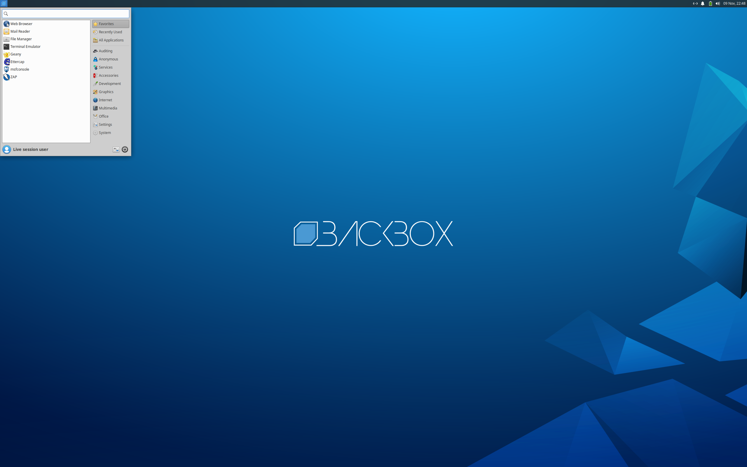 BackBox desktop screenshot: 8.1