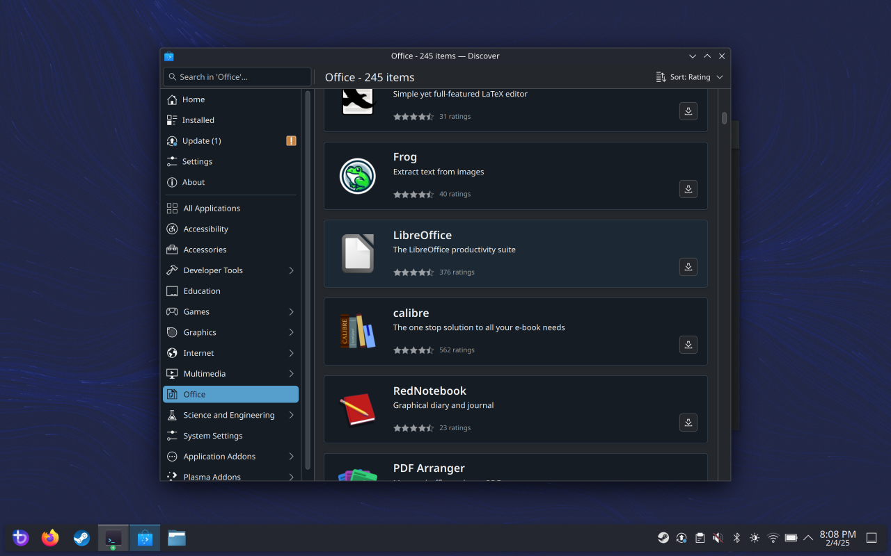 Bazzite desktop screenshot: 41 discover center