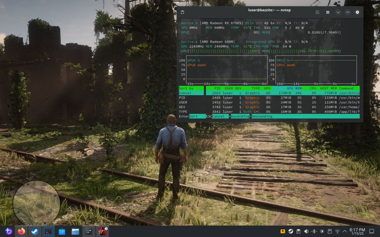Bazzite desktop screenshot: 41 gaming