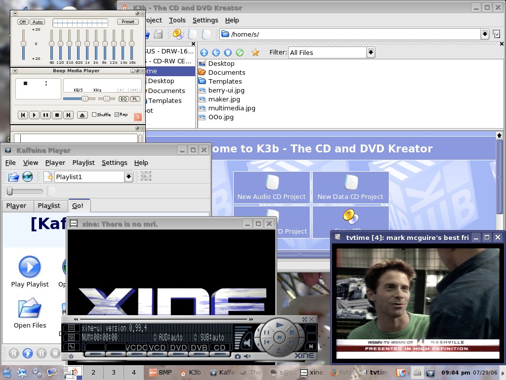 Berry desktop screenshot: 0.72 multimedia