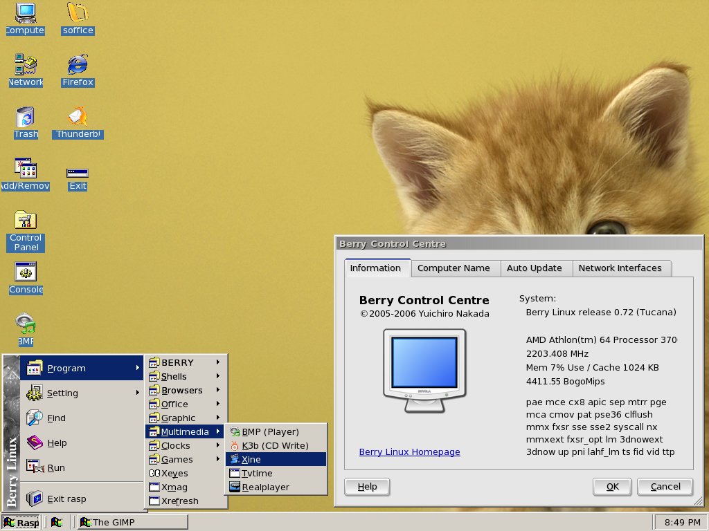 Berry desktop screenshot: 0.72 ui