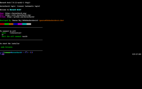 Berserk Arch desktop screenshot: Distribution overview