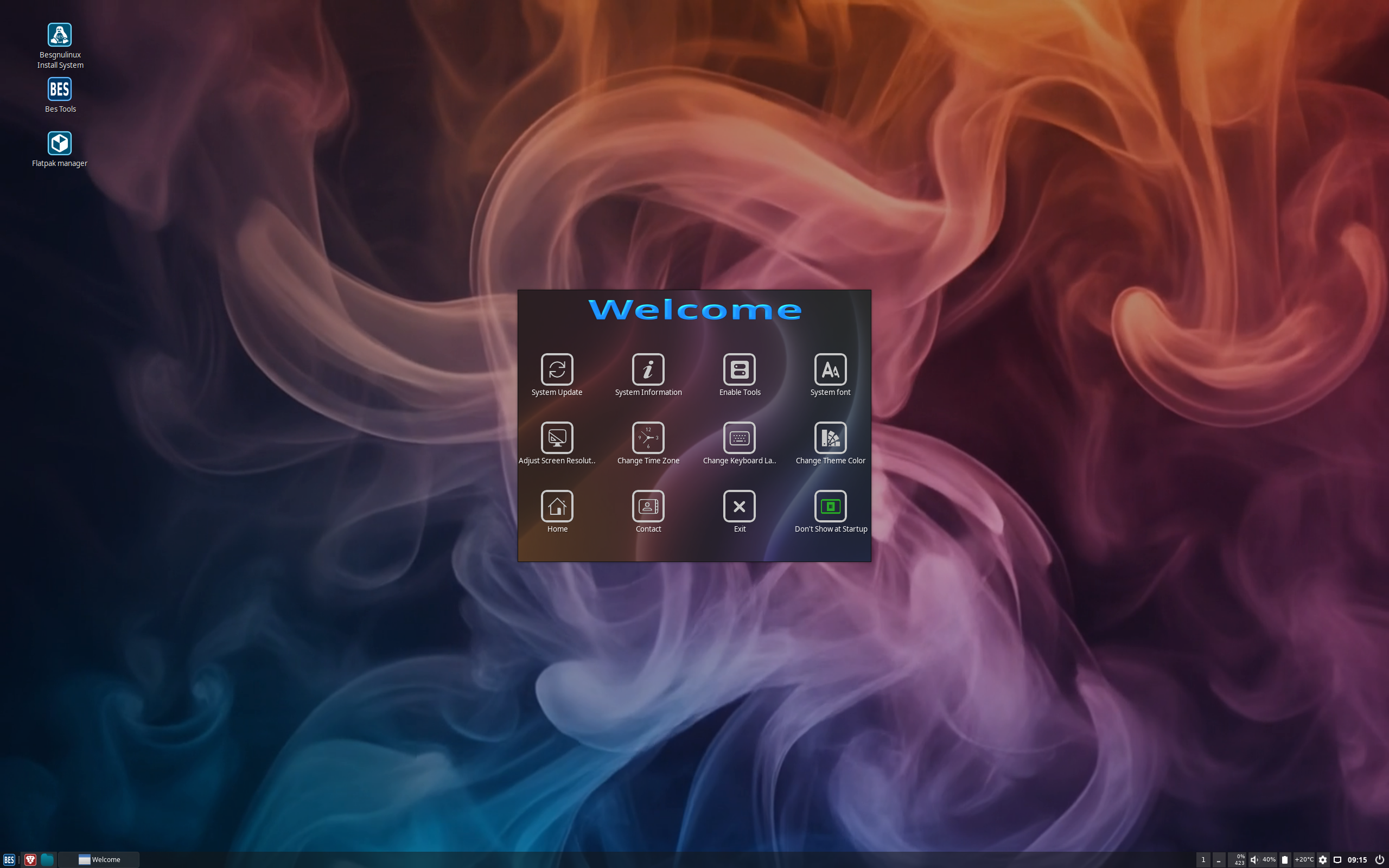 Besgnulinux desktop screenshot: 1.0 openbox