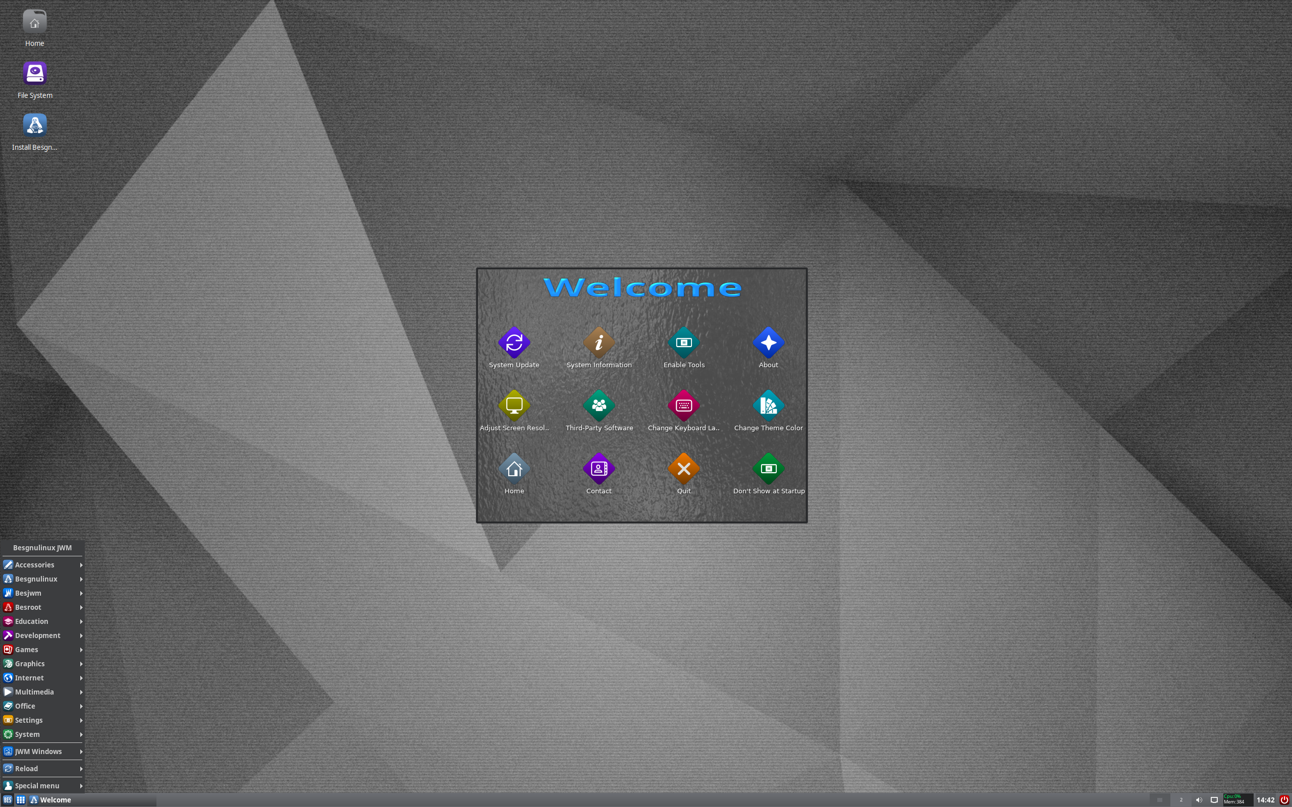 Besgnulinux desktop screenshot: 3 2