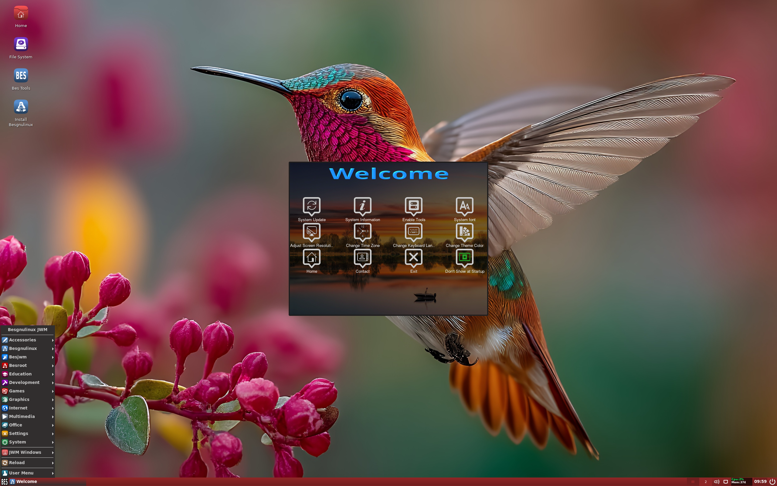 Besgnulinux desktop screenshot: 4.0