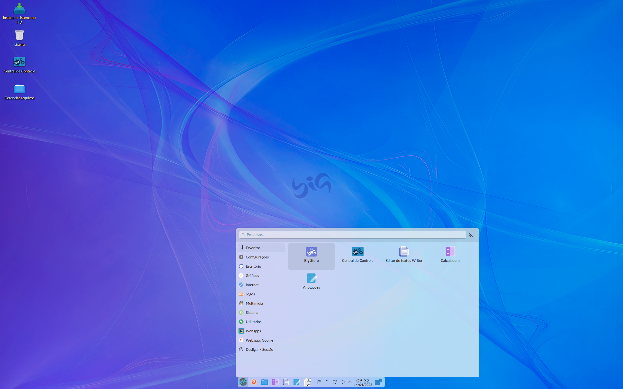 BigLinux desktop screenshot: 2023 04 11
