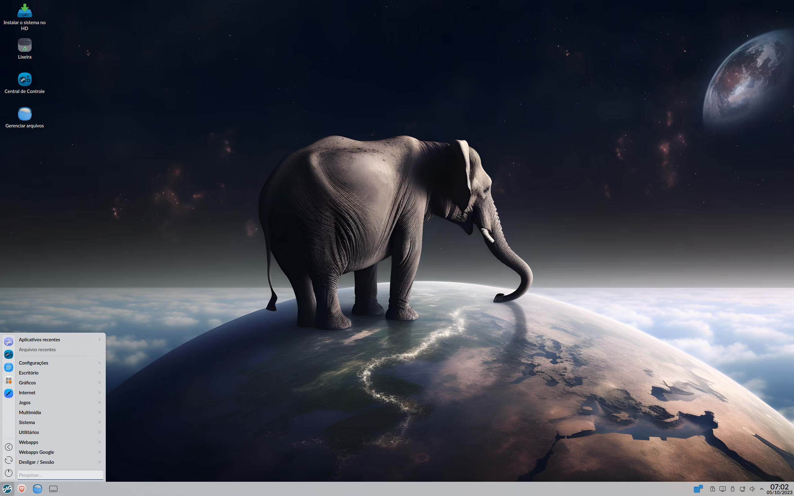 BigLinux desktop screenshot: 2023 10 02