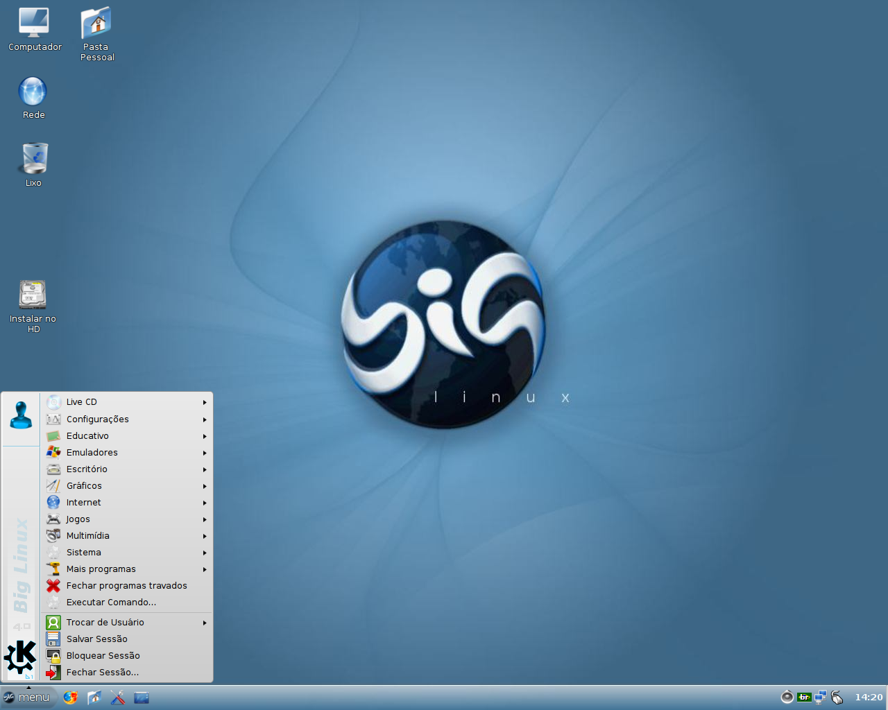 BigLinux desktop screenshot: 4.0