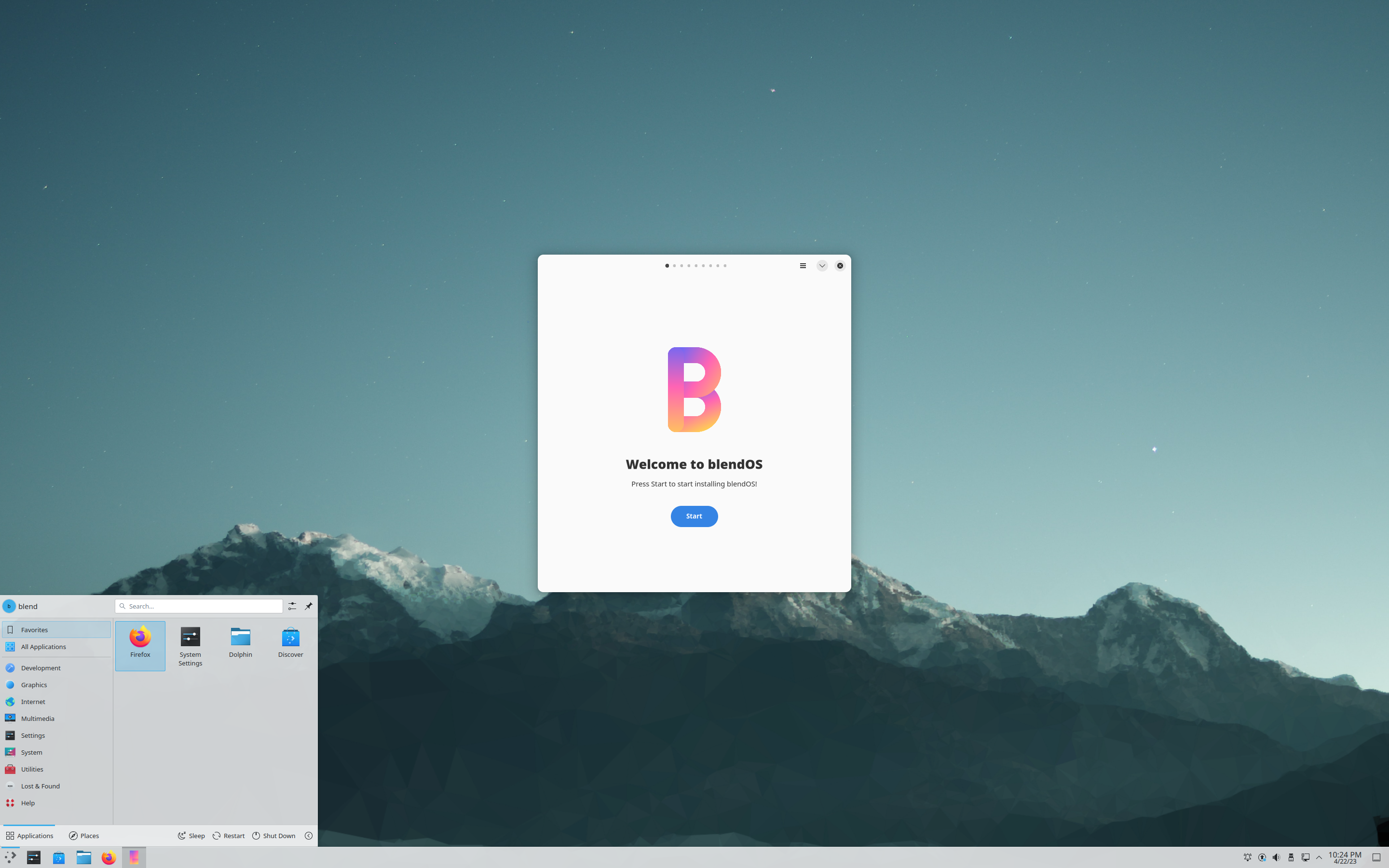 blendOS desktop screenshot: 2023.04.22