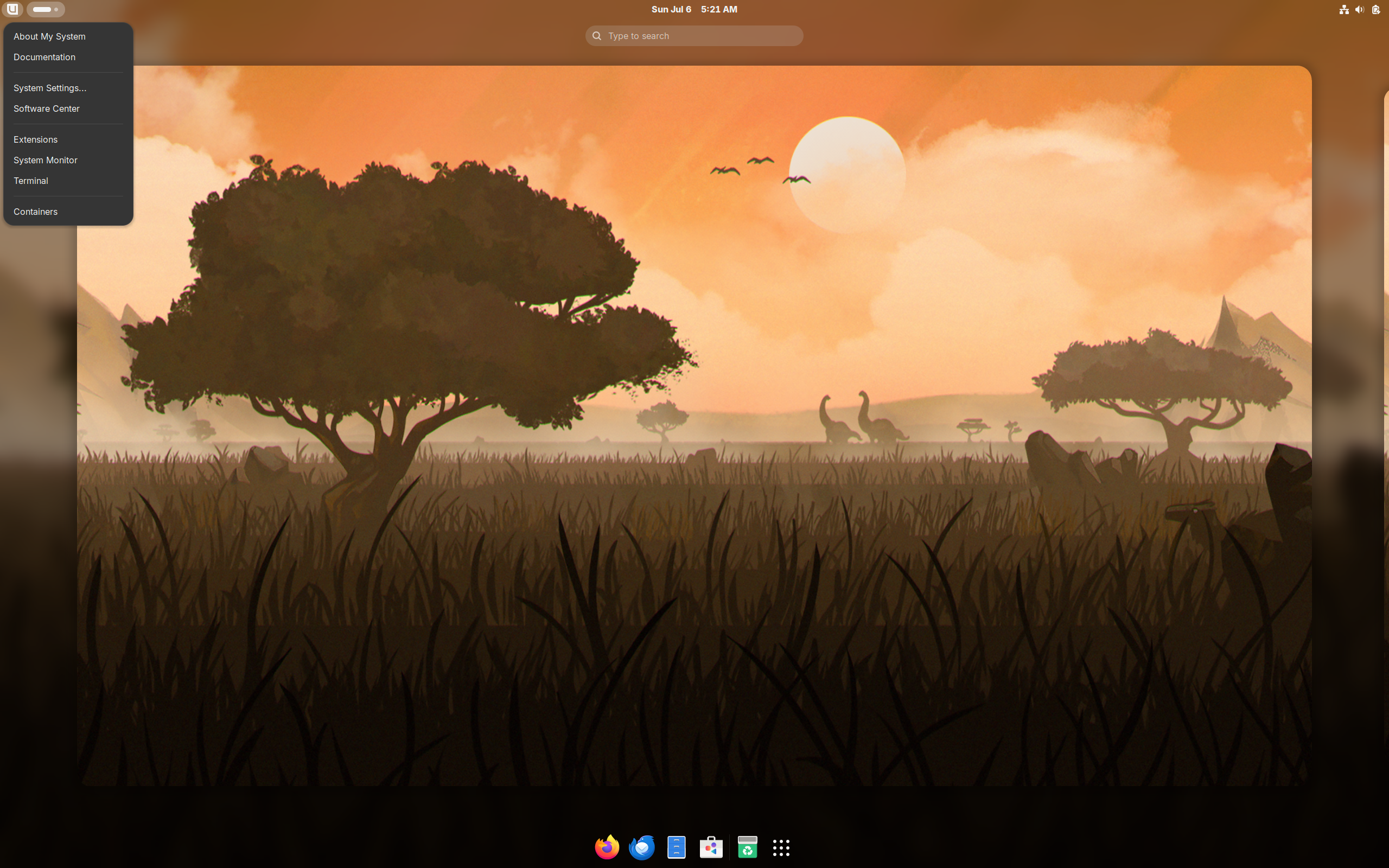 Bluefin desktop screenshot: 41.20250706