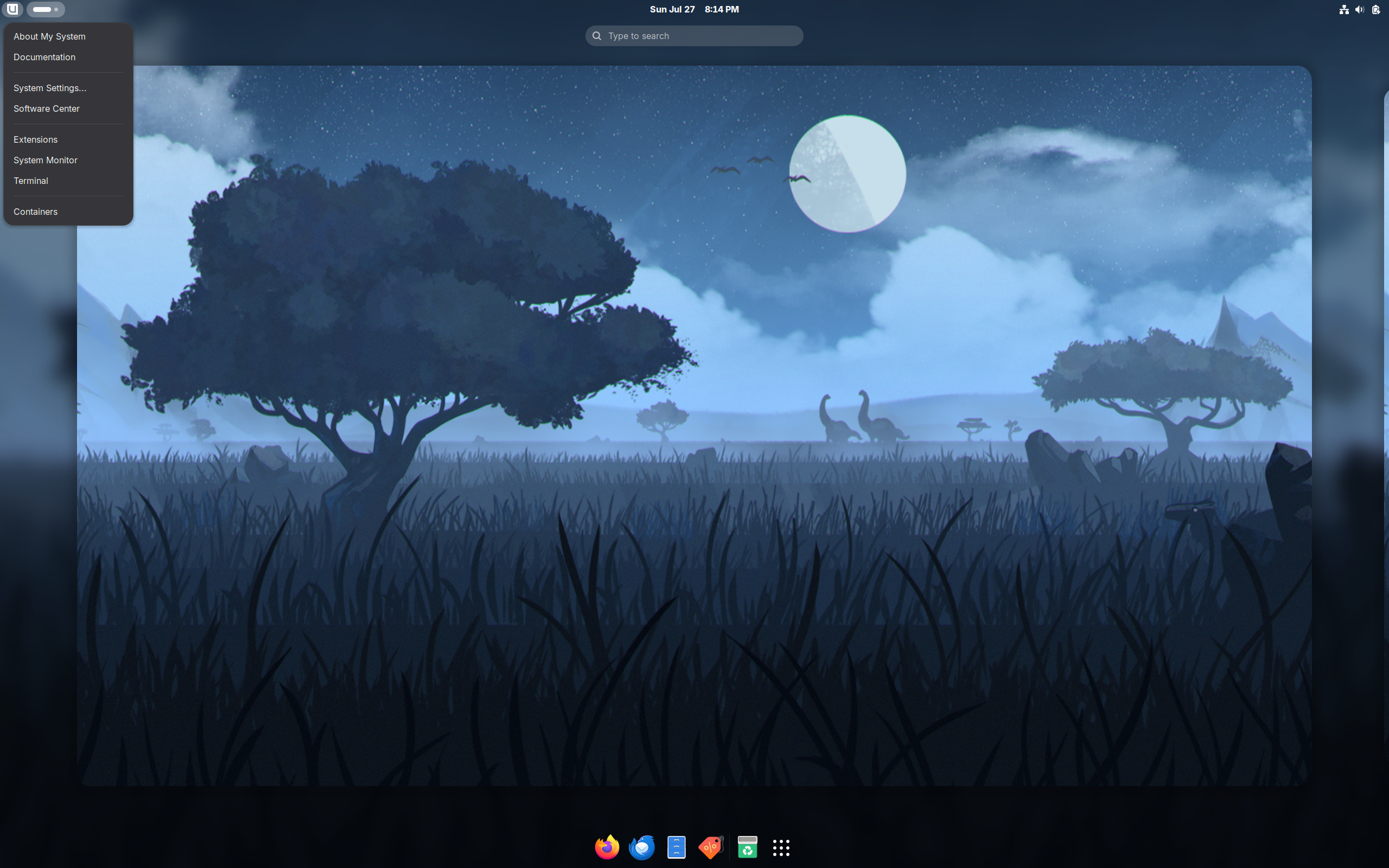 Bluefin desktop screenshot: 42.20250727