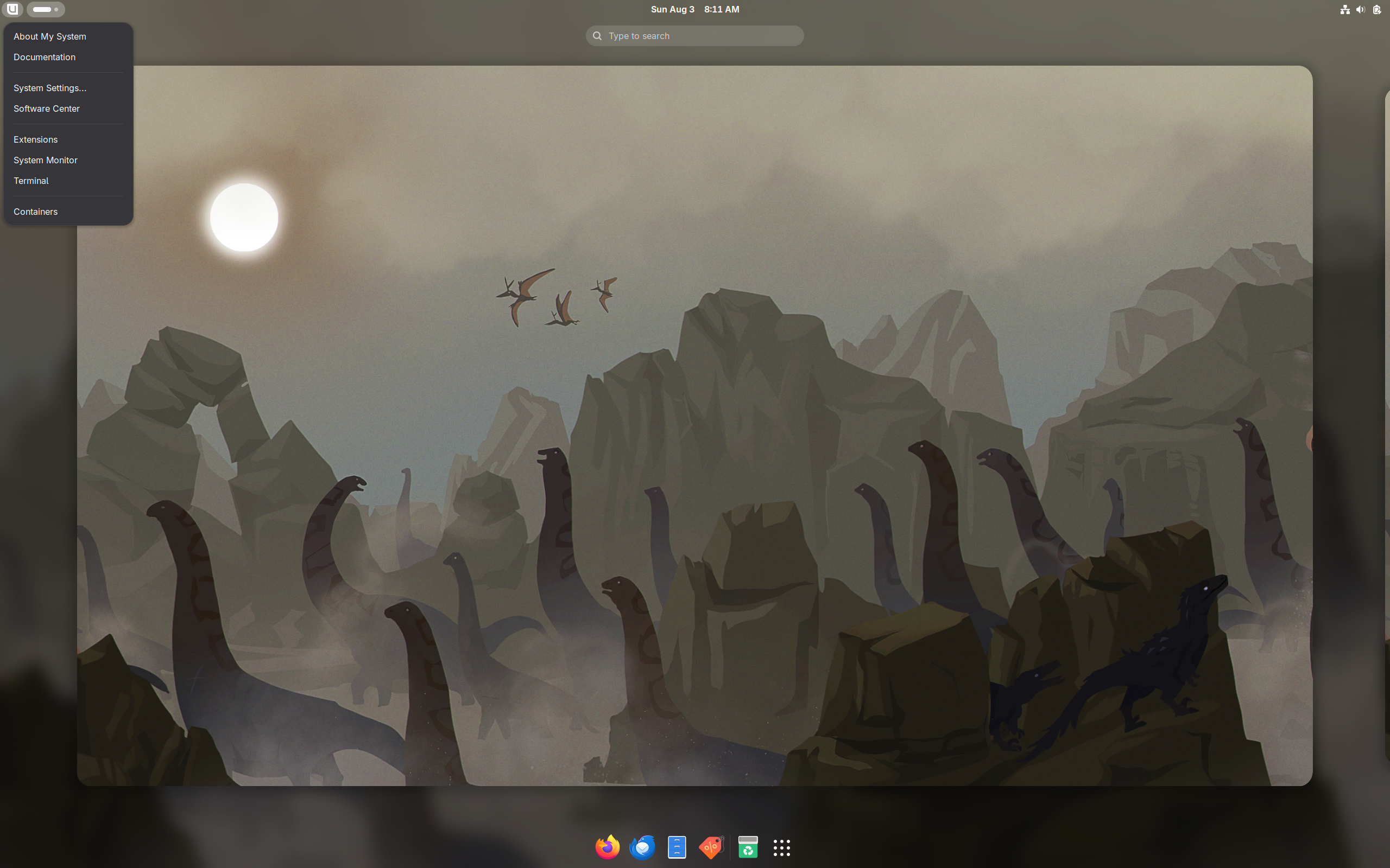 Bluefin desktop screenshot: 42.20250803