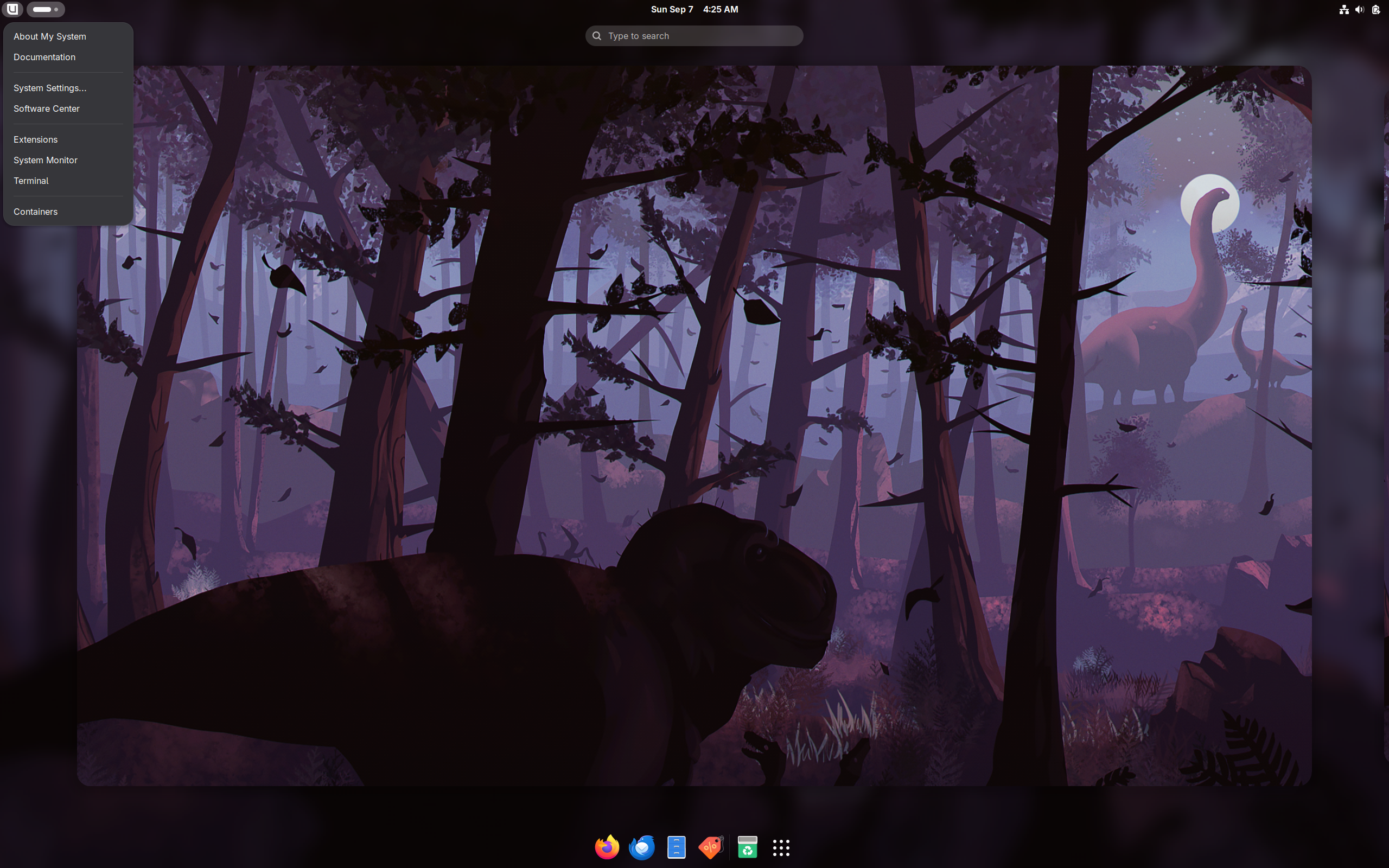 Bluefin desktop screenshot: 42.20250907