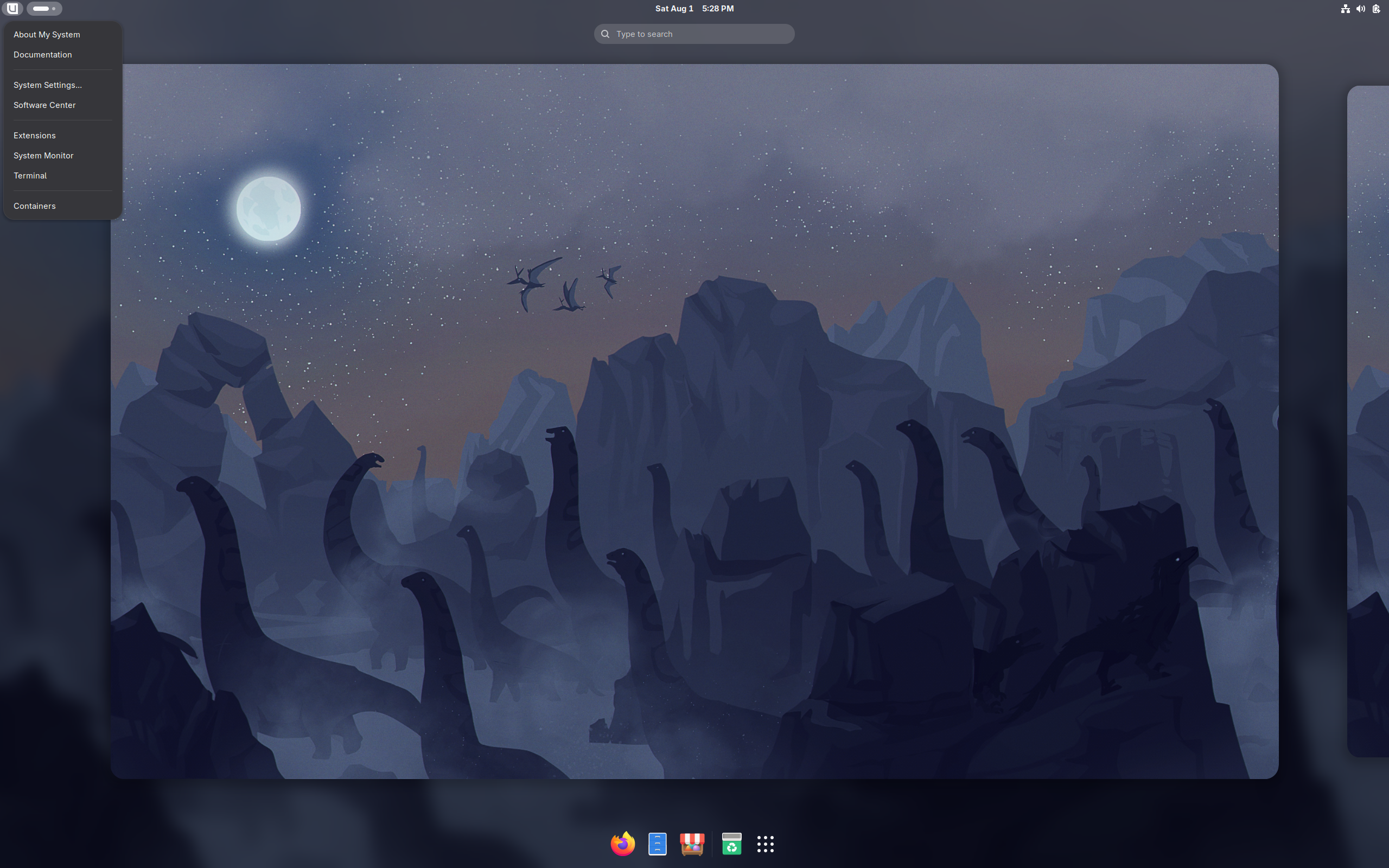 Bluefin desktop screenshot: 44.20260801 gnome