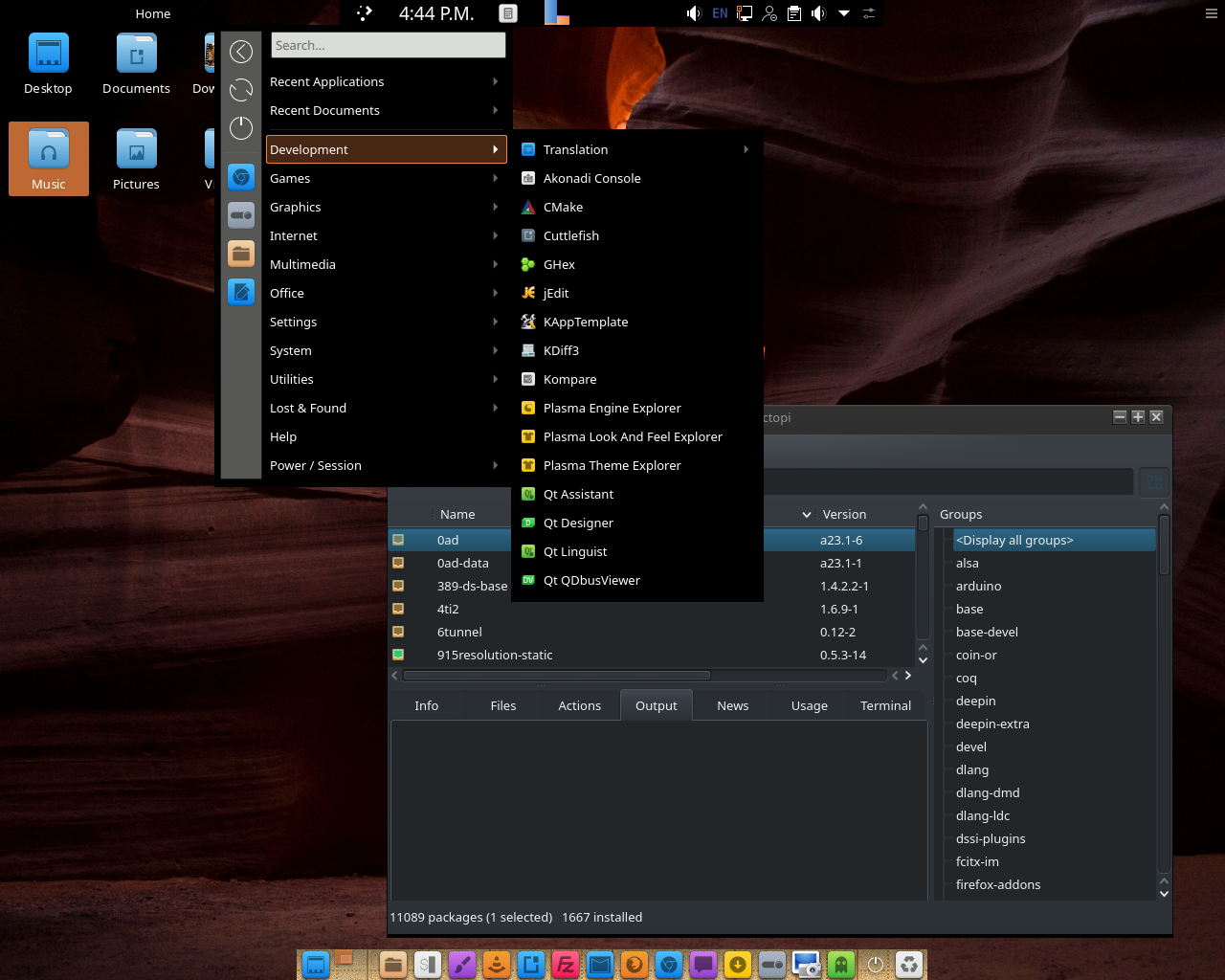 Bluestar desktop screenshot: 5.3.6 menu
