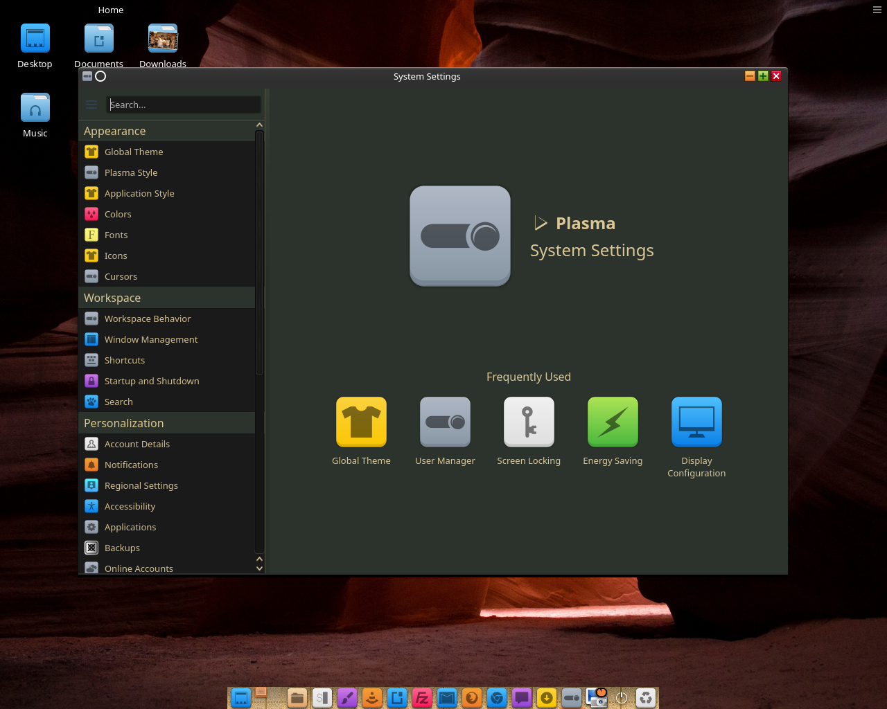 Bluestar desktop screenshot: 5.3.6 settings