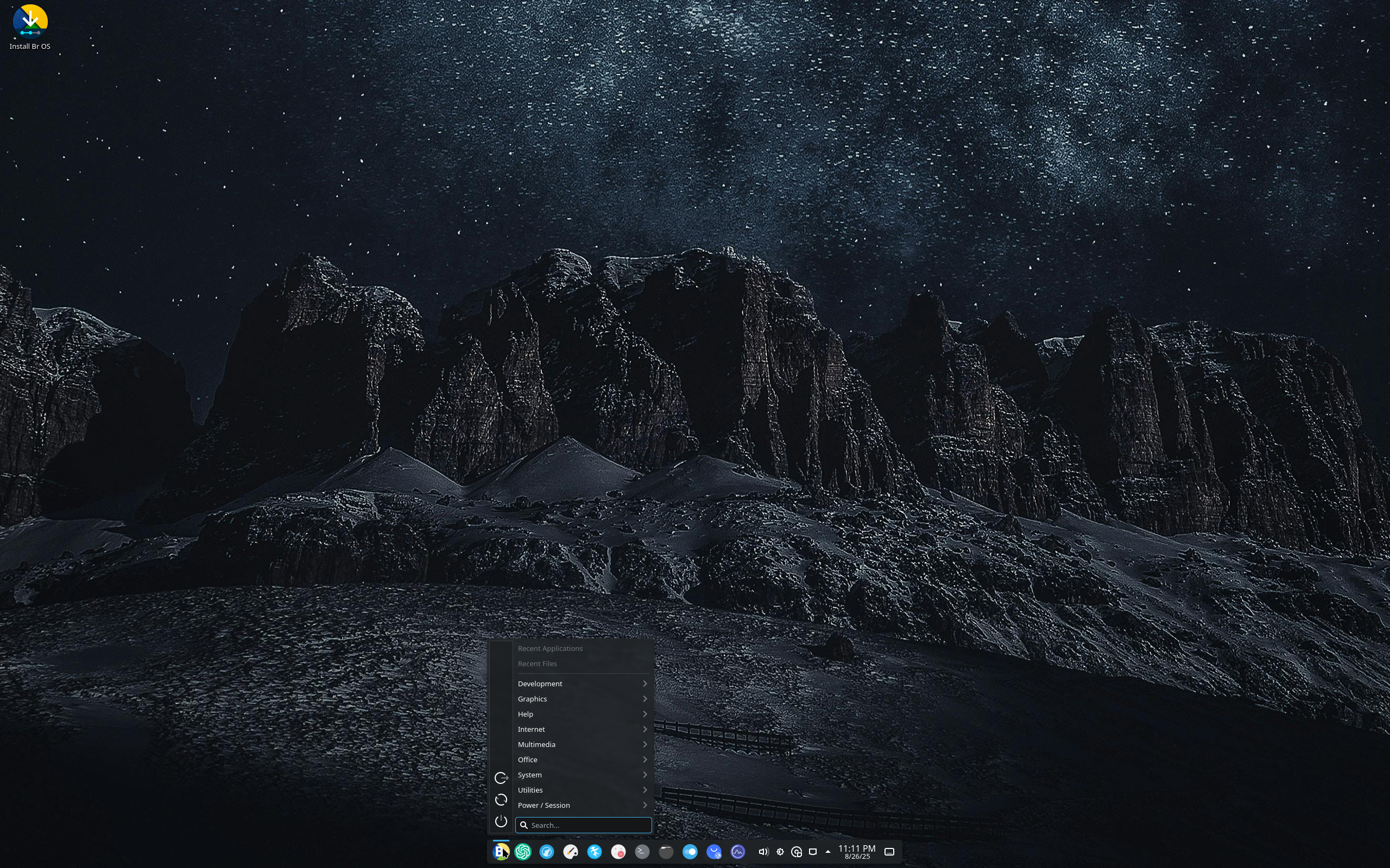 Br OS desktop screenshot: 13.0