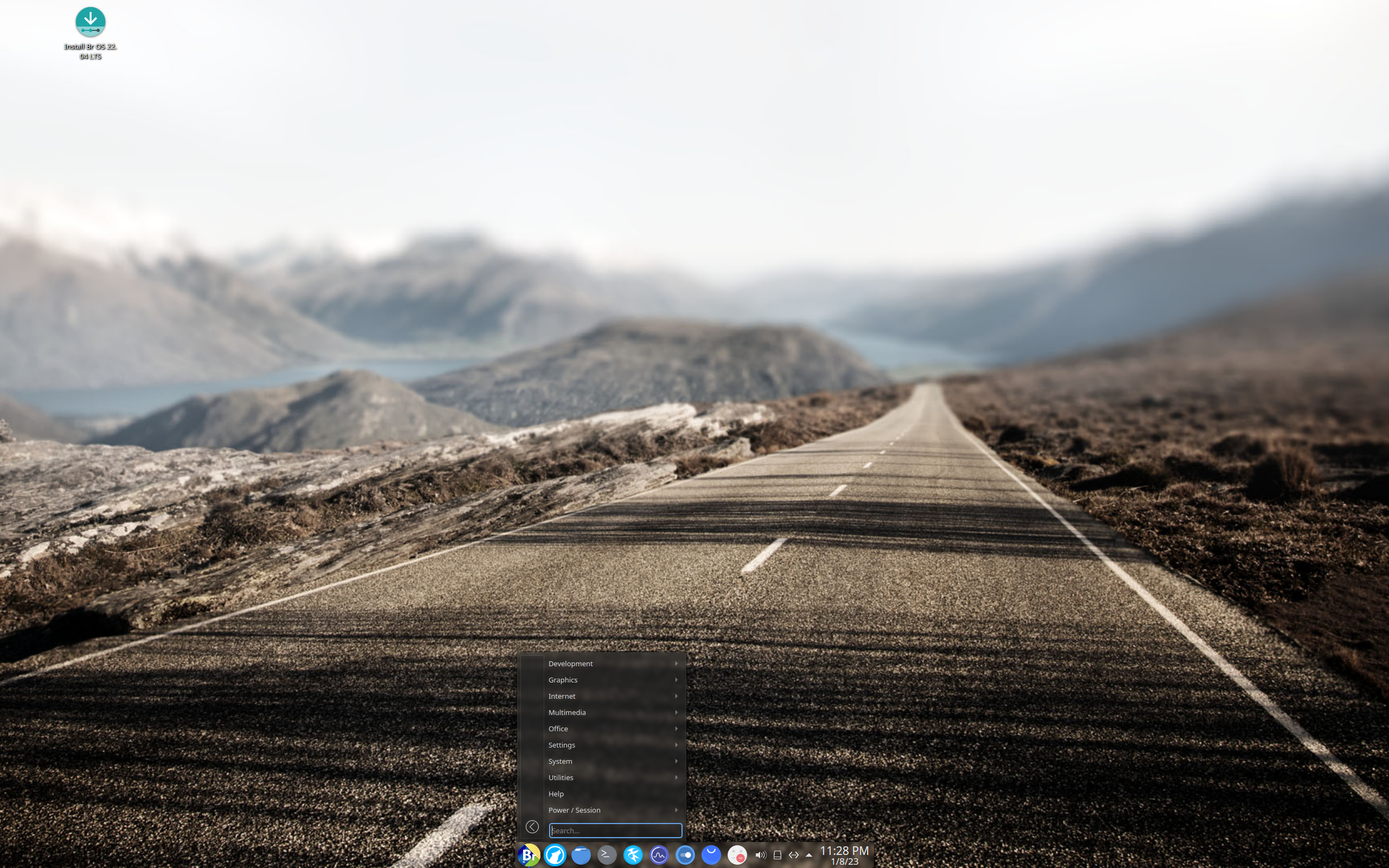 Br OS desktop screenshot: 22.04