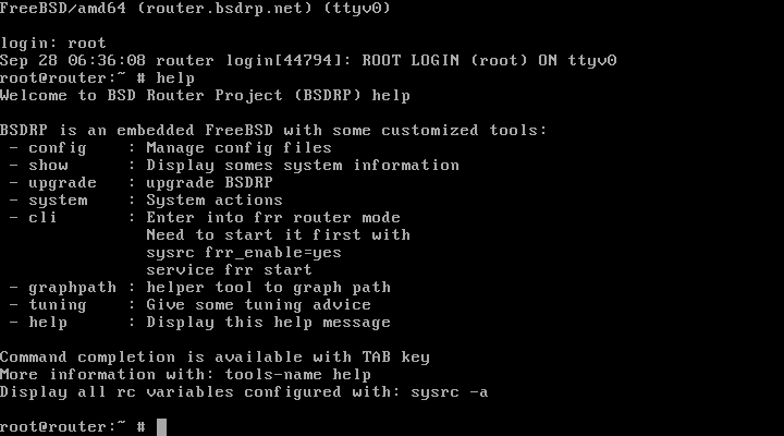 BSDRP desktop screenshot: 2.0
