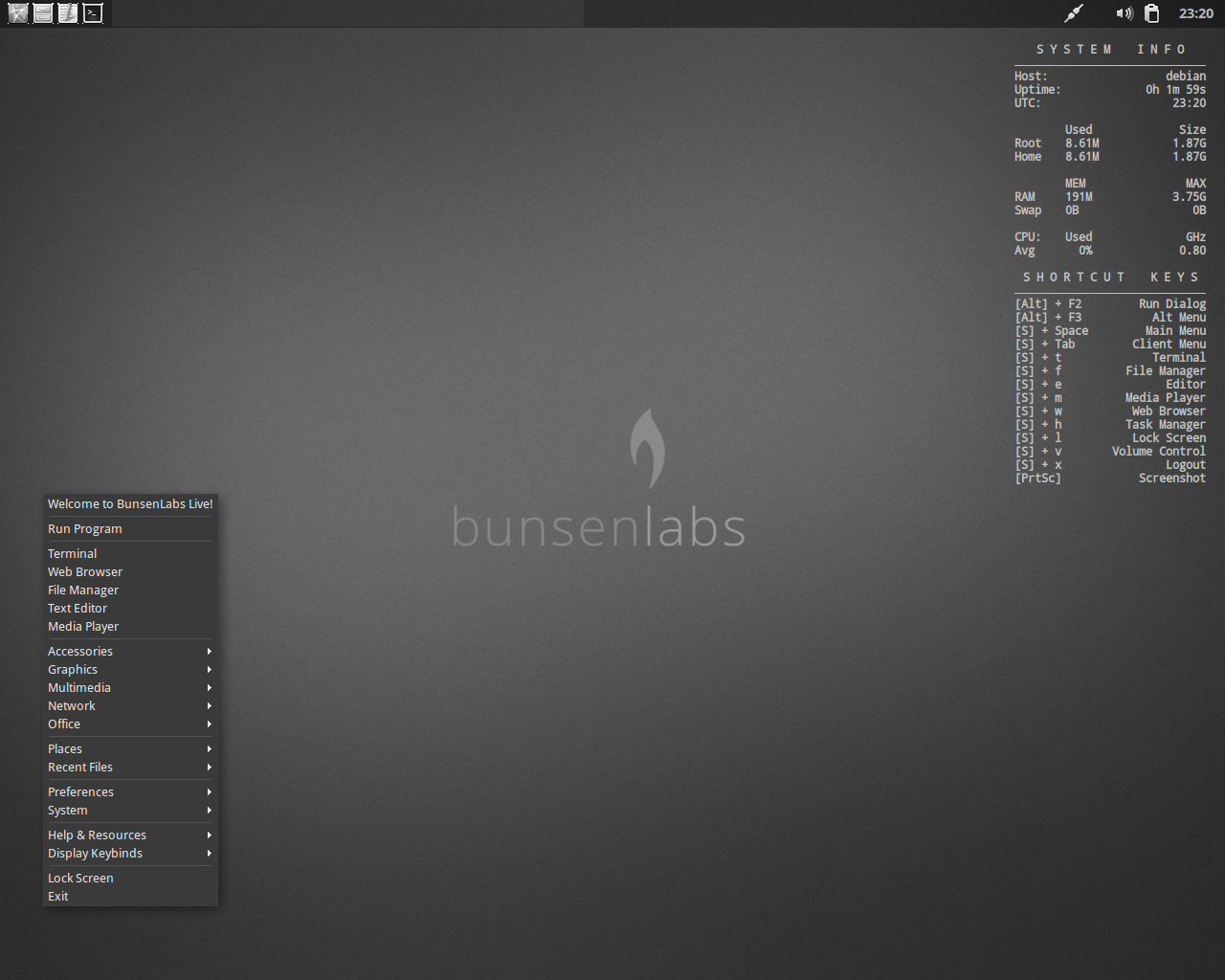 BunsenLabs desktop screenshot: 20170429