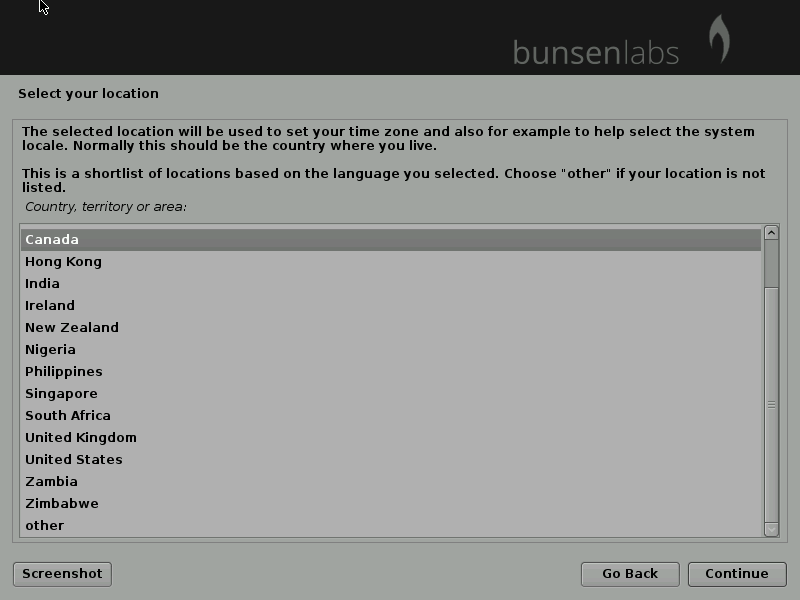 BunsenLabs desktop screenshot: hydrogen installer