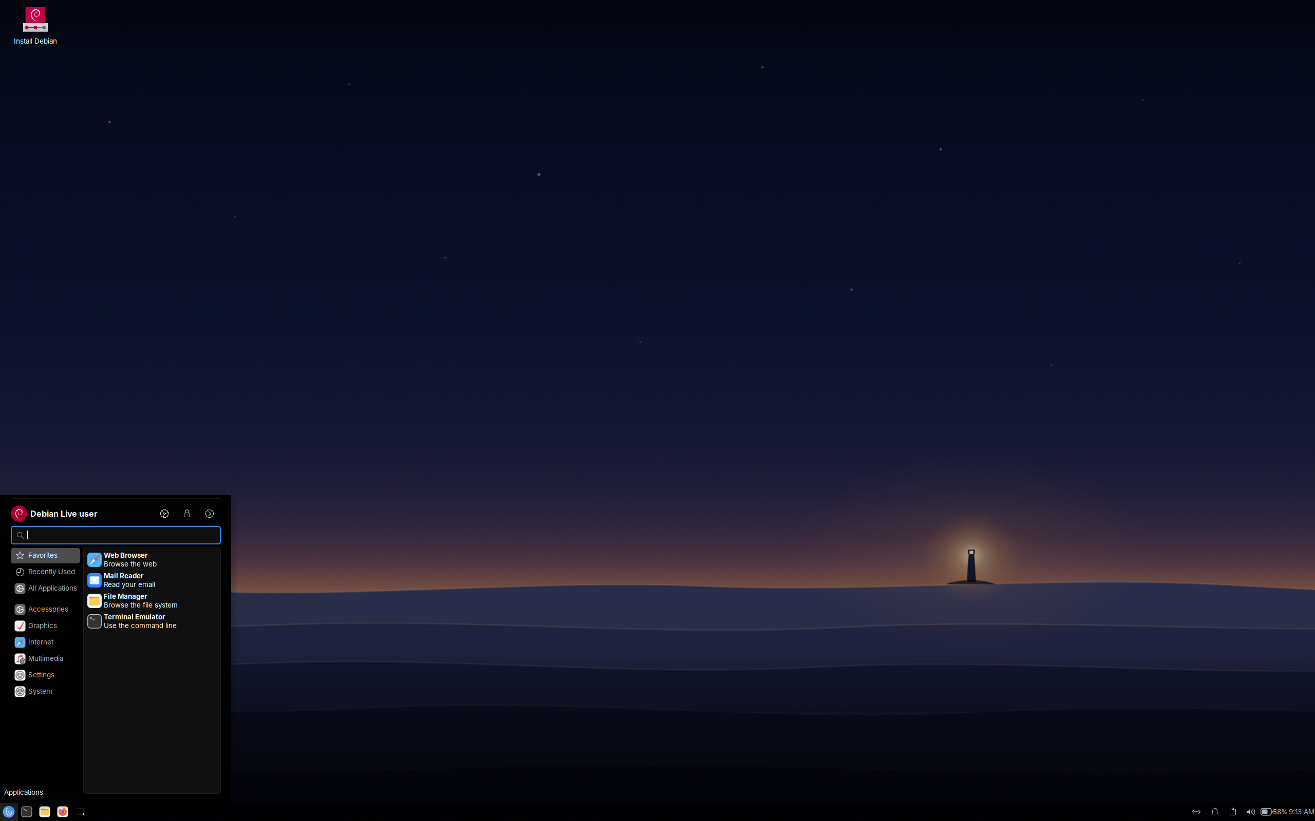 Butterbian desktop screenshot: 0.4.0 xfce