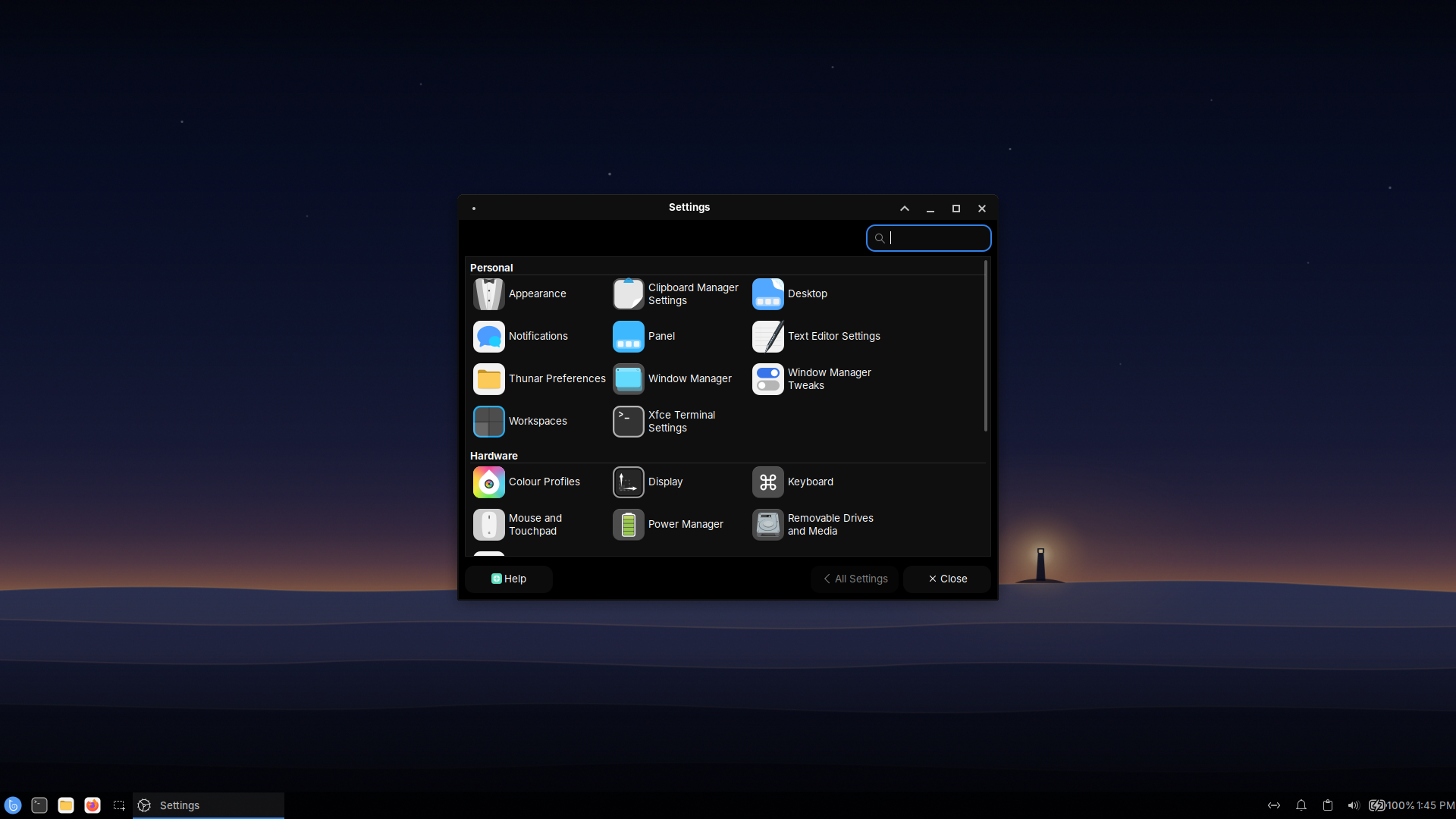 Butterbian desktop screenshot: 0.5.0 settings