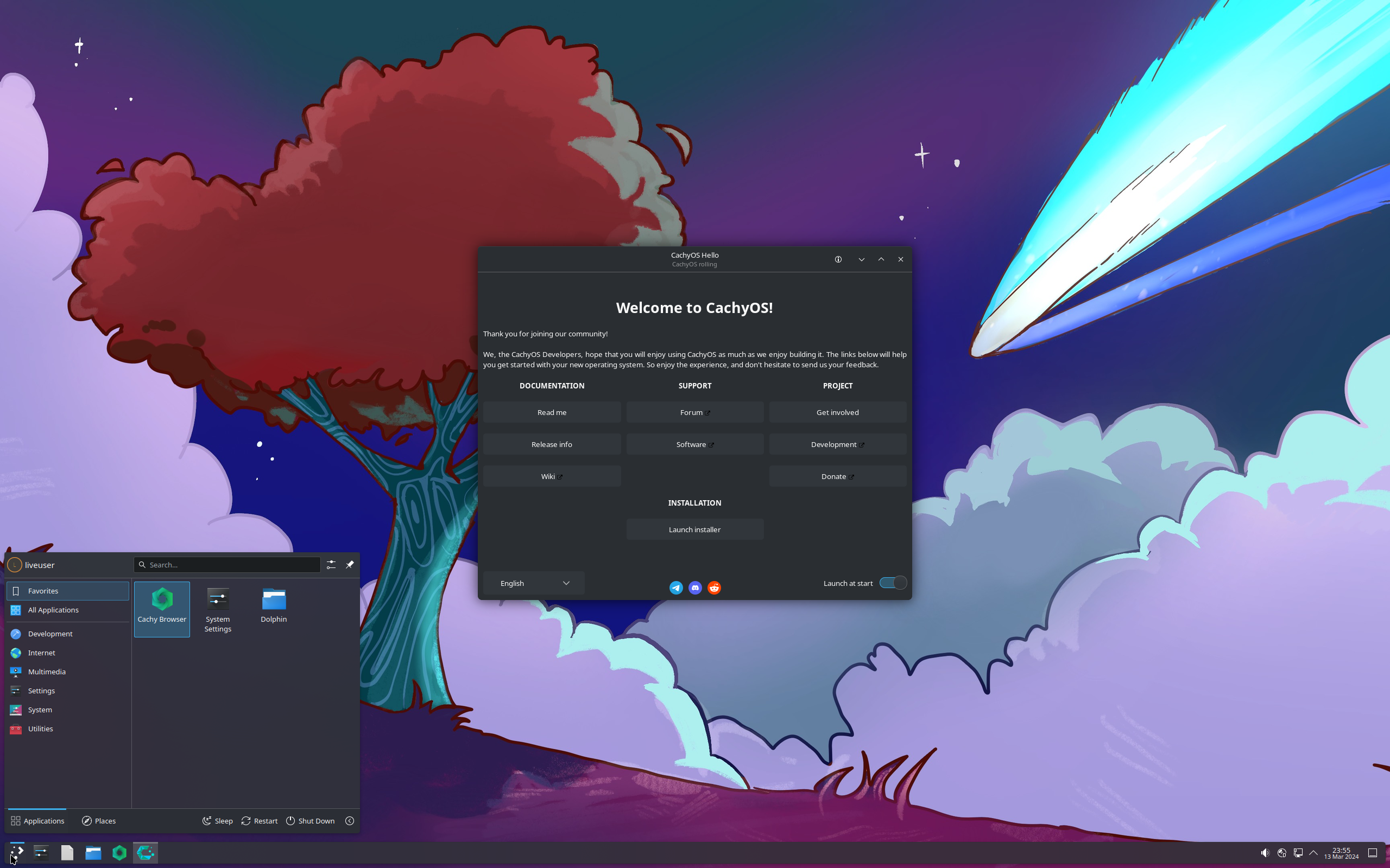 CachyOS desktop screenshot: 240313