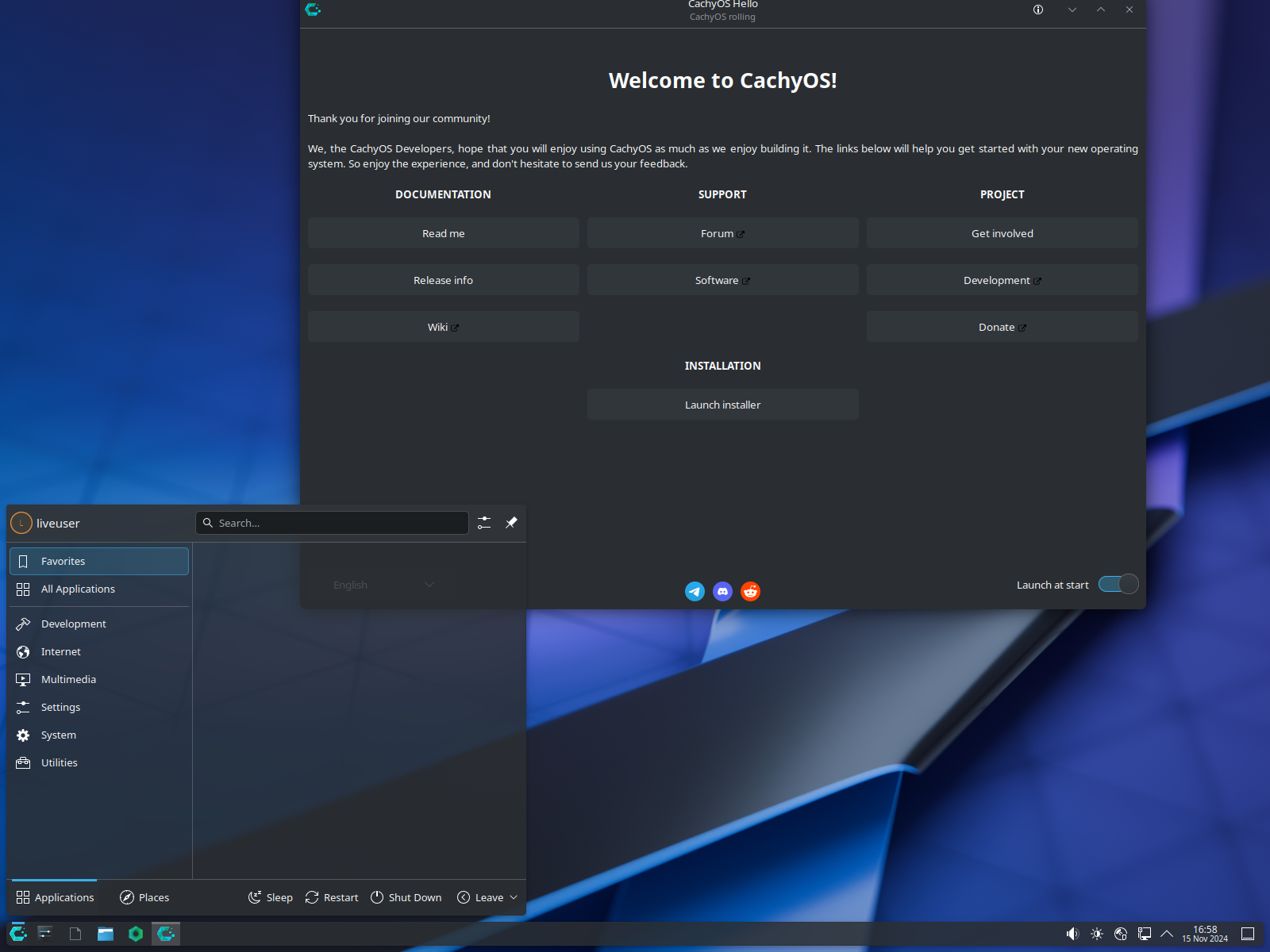 CachyOS desktop screenshot: 241110