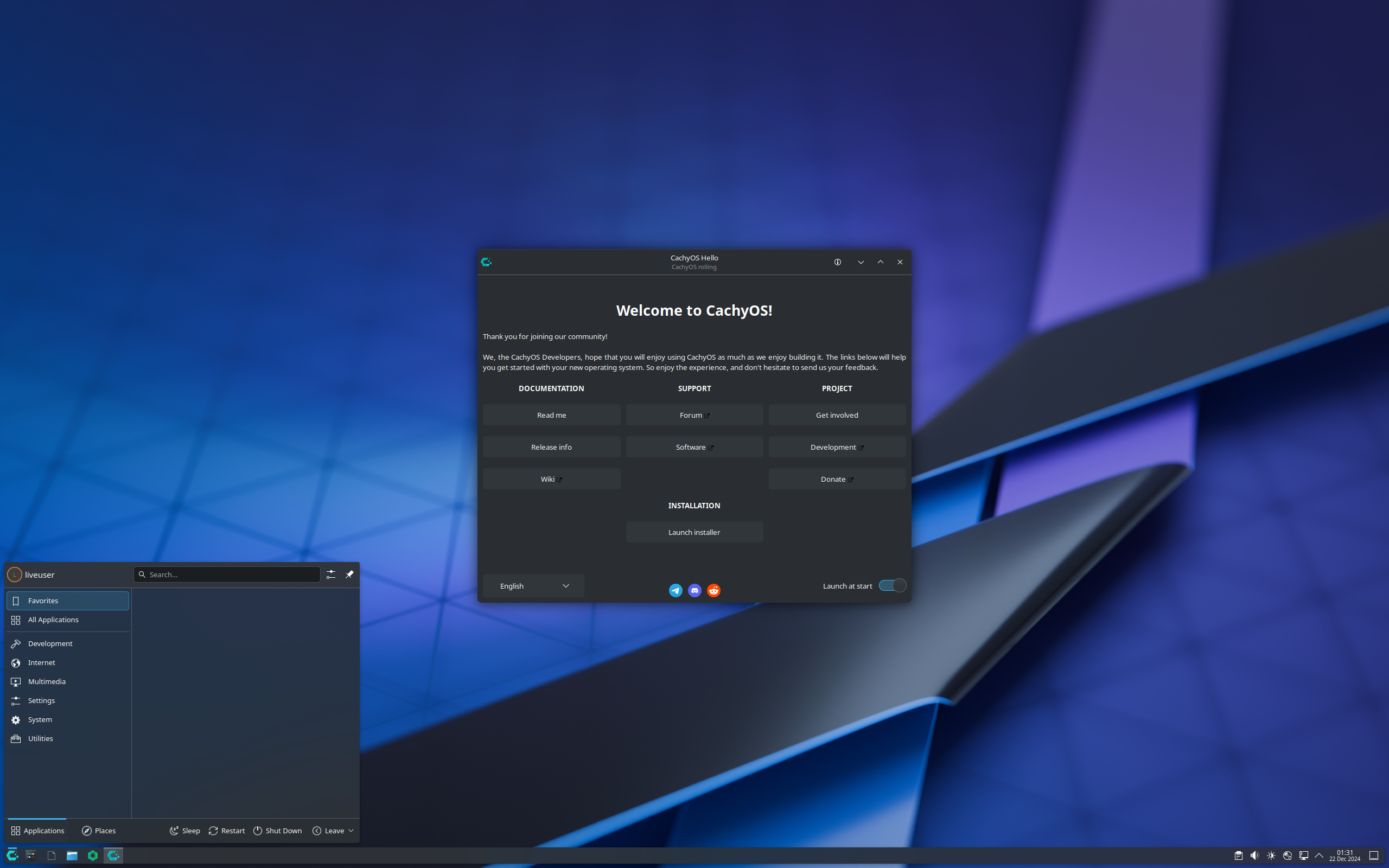 CachyOS desktop screenshot: 241221