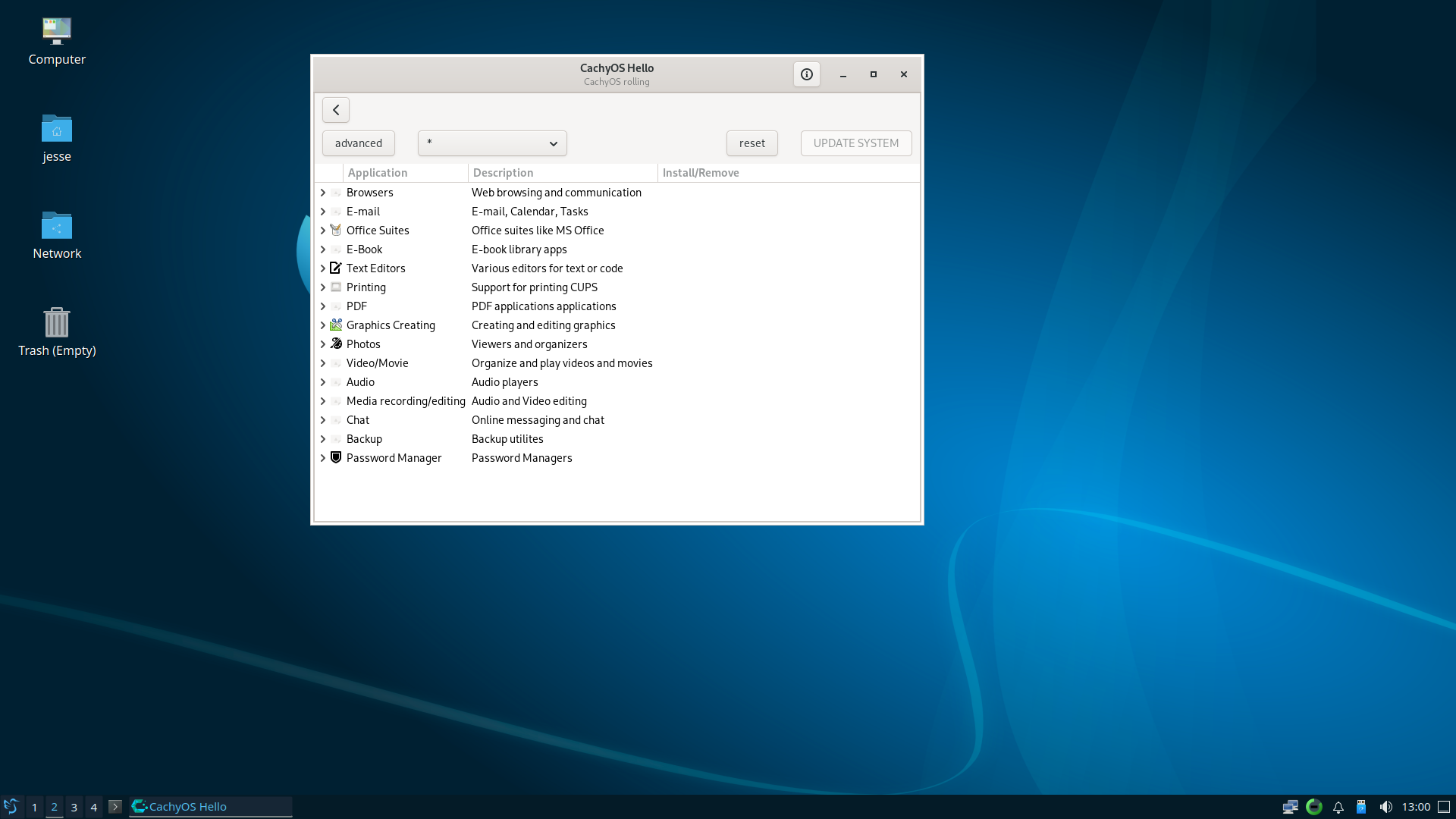 CachyOS desktop screenshot: 250330 hello