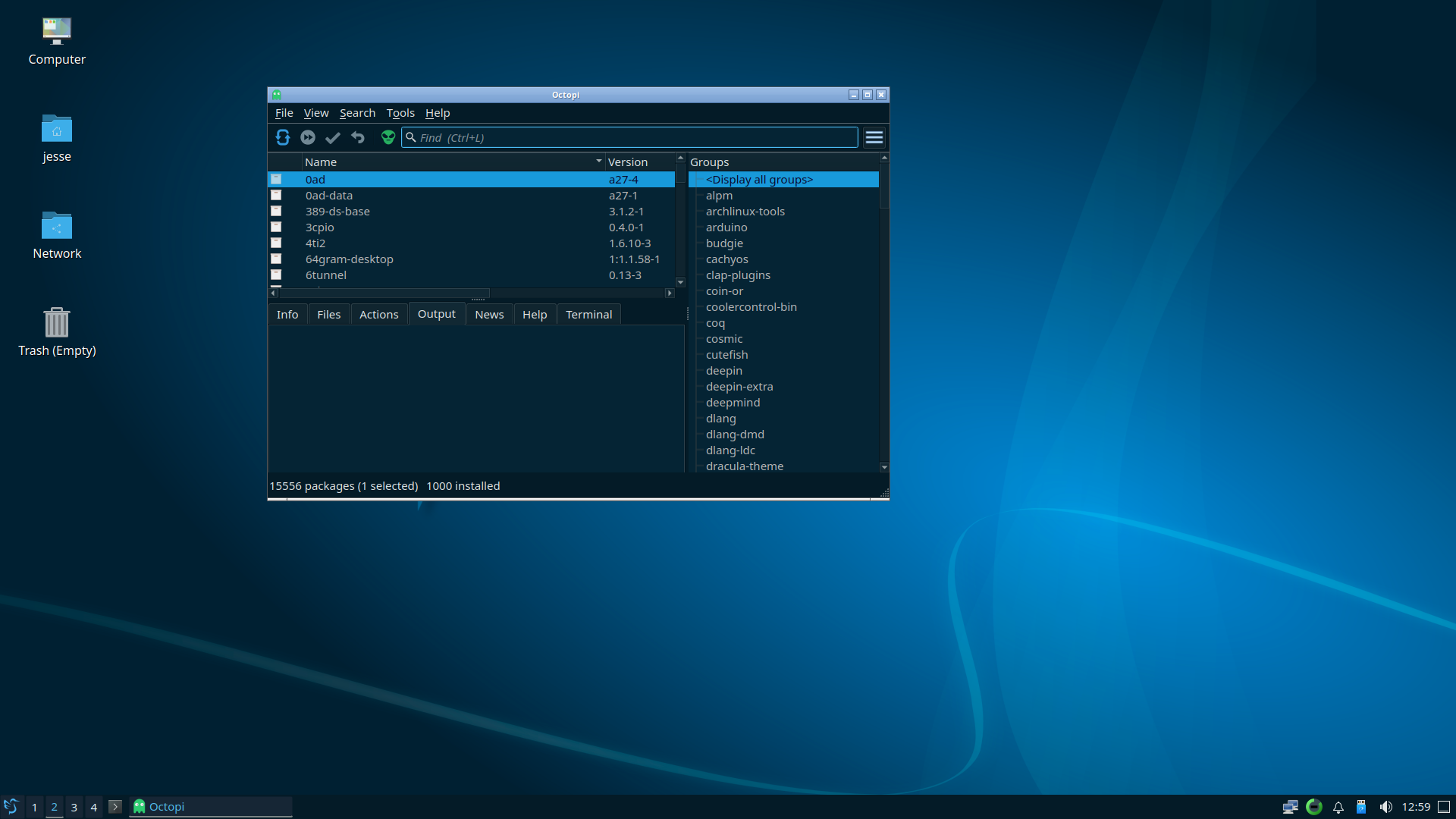 CachyOS desktop screenshot: 250330 octopi