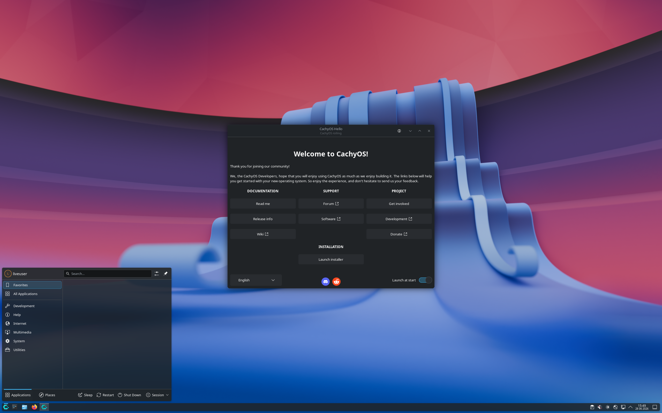 CachyOS desktop screenshot: 260628