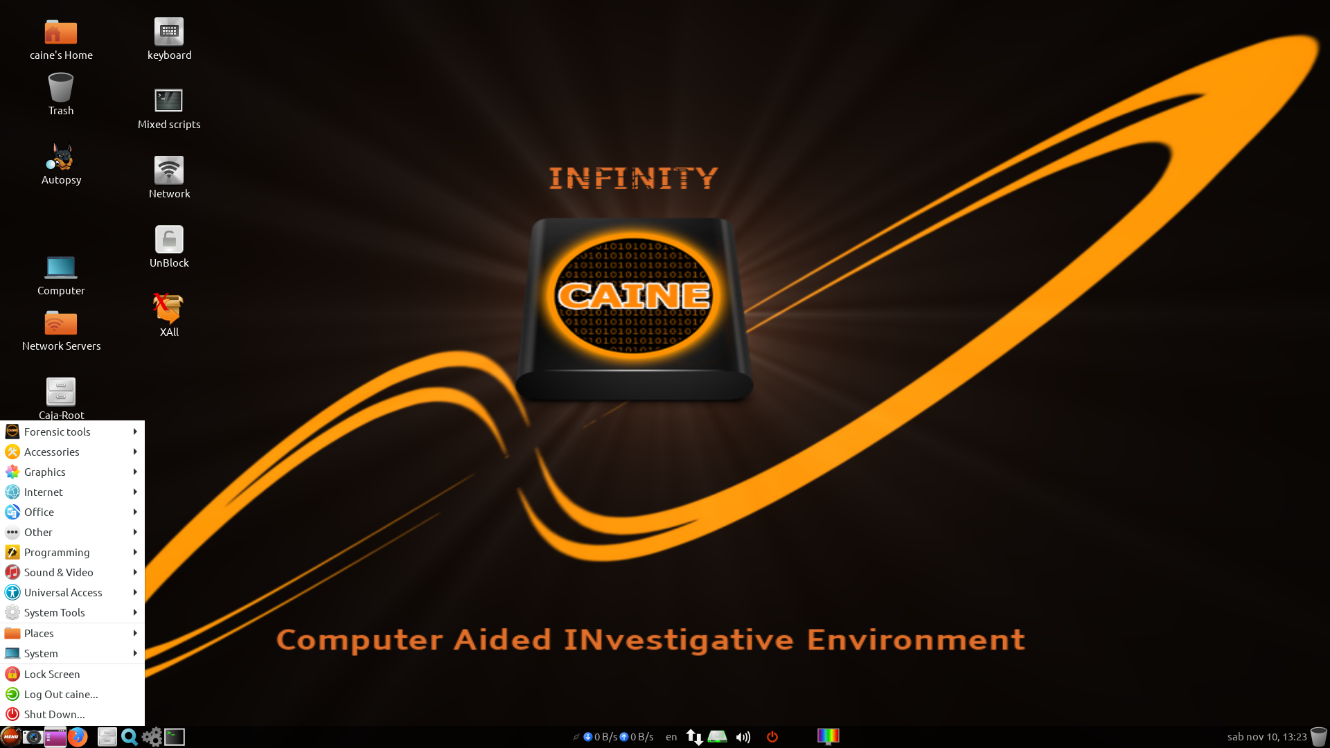 CAINE desktop screenshot: 10.0