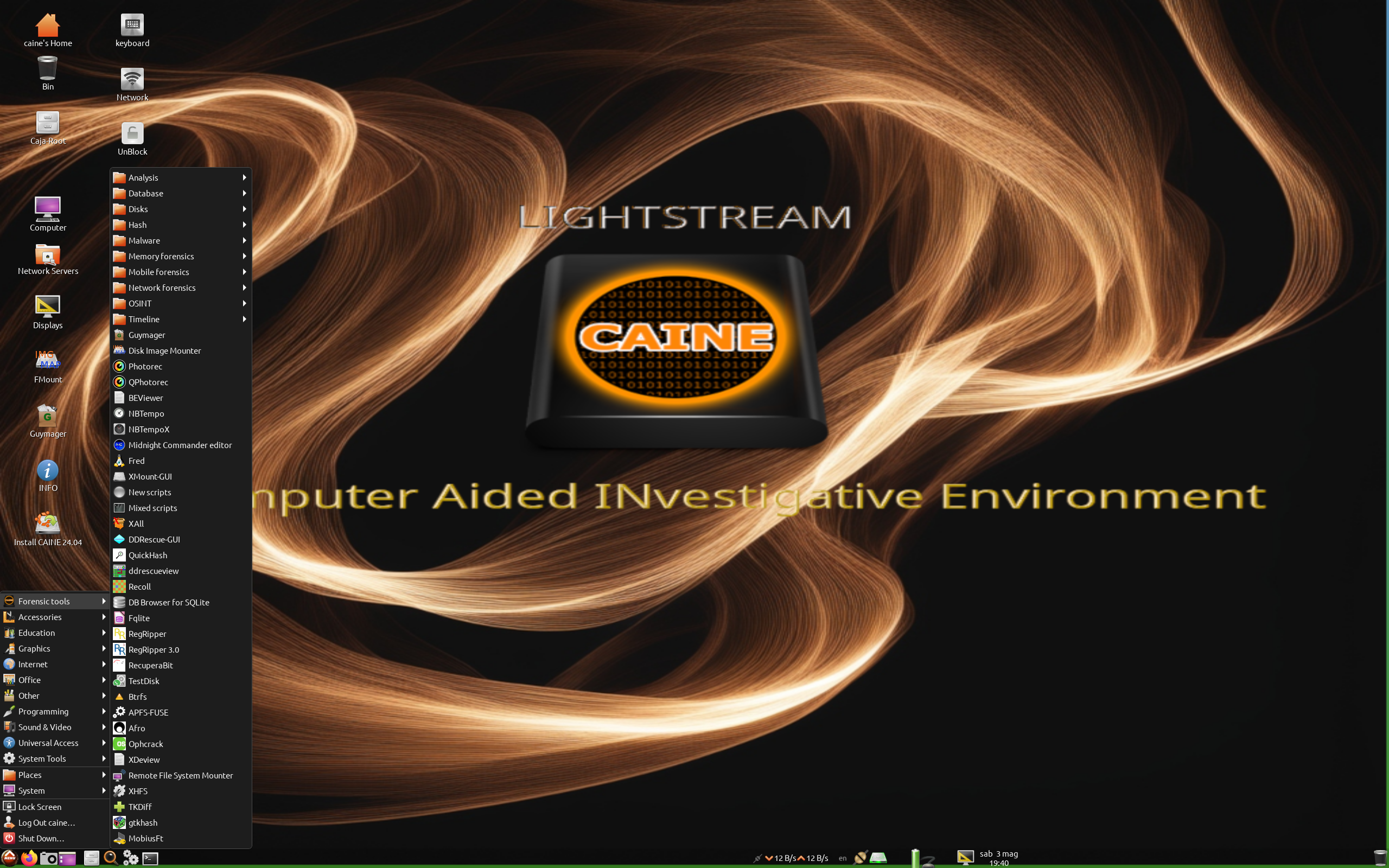 CAINE desktop screenshot: 14.0