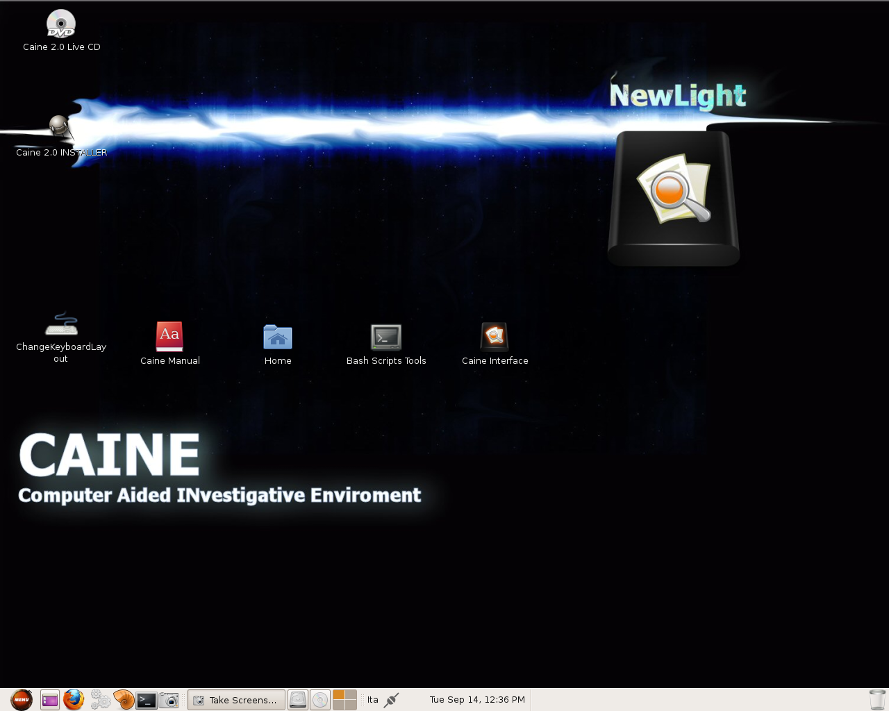CAINE desktop screenshot: 2.0