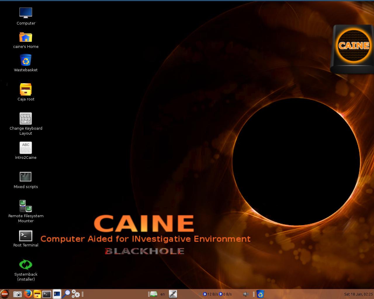 CAINE desktop screenshot: 5.0