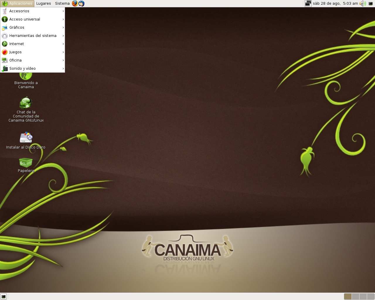 Canaima desktop screenshot: 2.1
