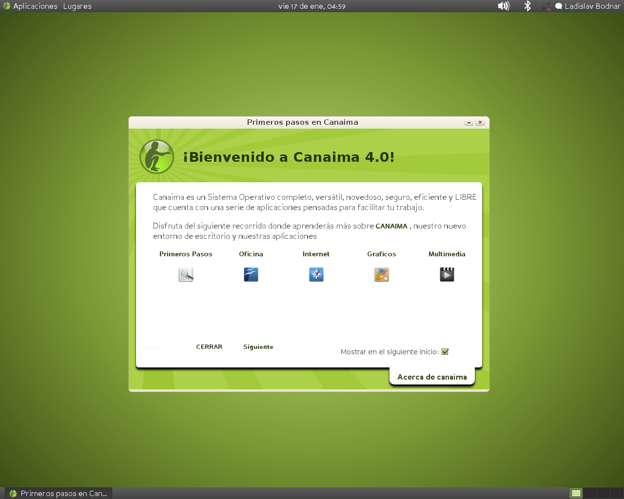 Canaima desktop screenshot: 4.0