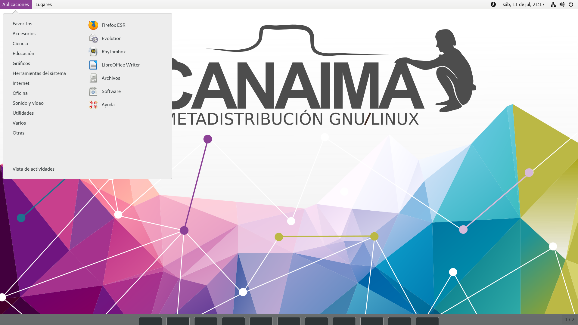 Canaima desktop screenshot: 6.1.1 beta